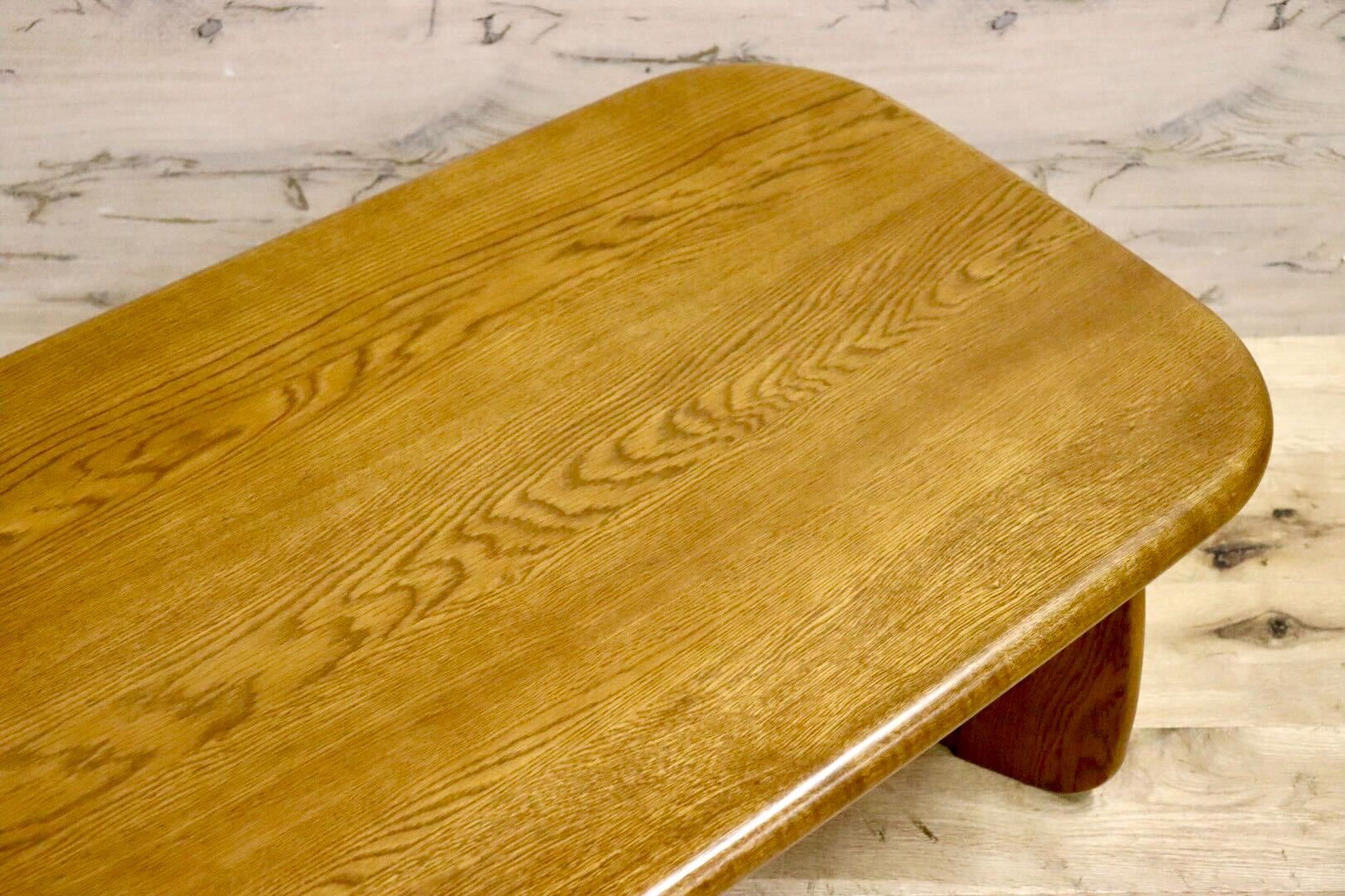 GMHH280○浜本工芸 / HAMAMOTO センターテーブル リビングテーブル ローテーブル 楢材 無垢 和モダン 定価約10.5万 美品