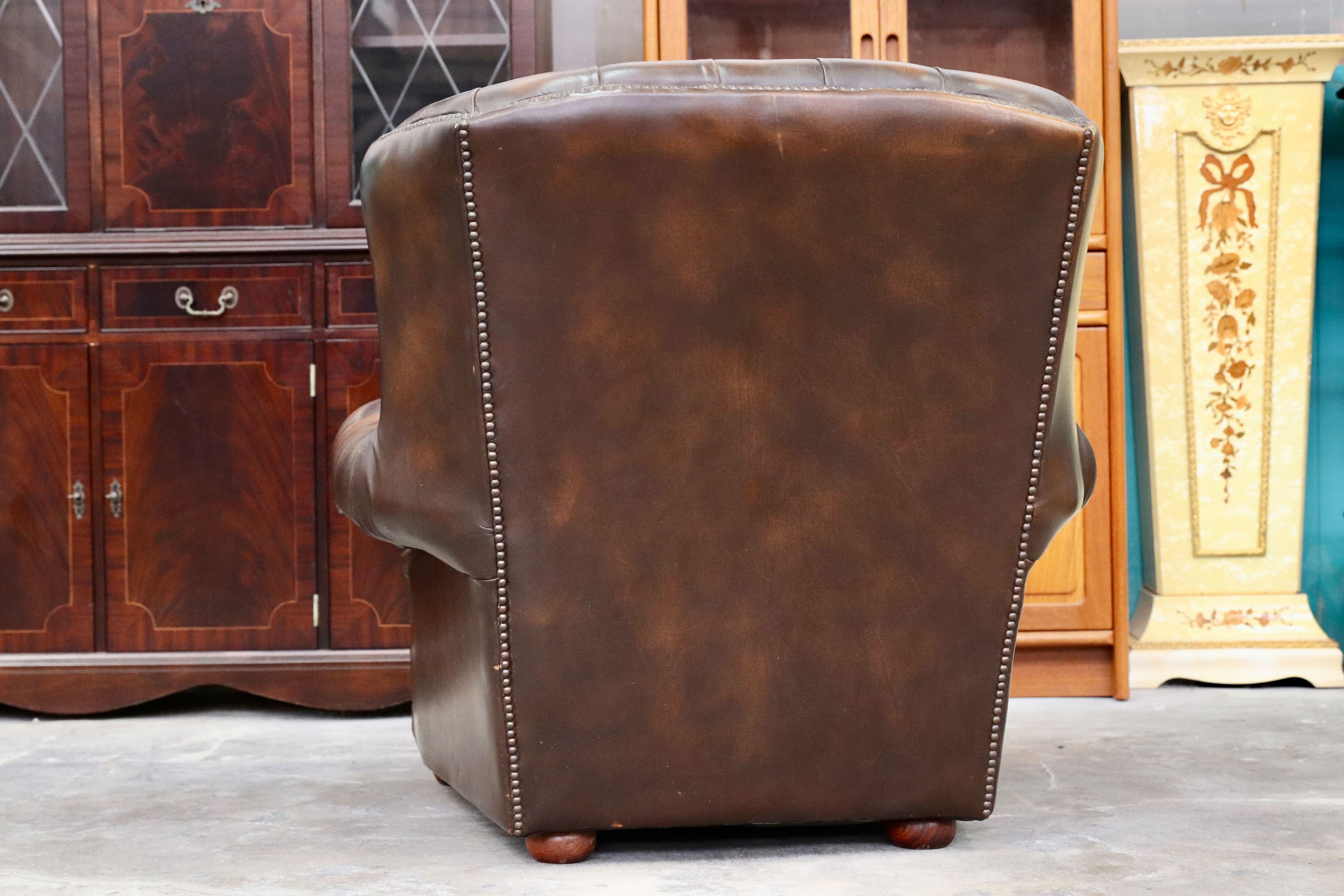 GMIK400B○centurion furniture 西洋 イギリス ヴィンテージ 1人掛けソファ シングルソファ ラウンジチェア 本革 ブラウン レザー 稀少