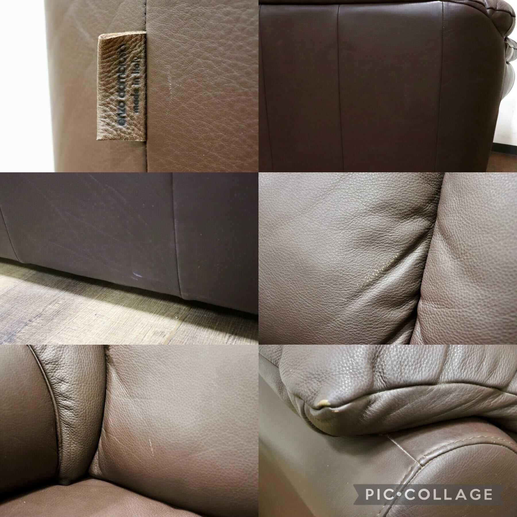 GMGH307B○enzo dambrosio / エンツォダンブロシオ 3人掛けソファ トリプルソファ 本革 ブラウン イタリア製 IDC大塚家具 定価約40万