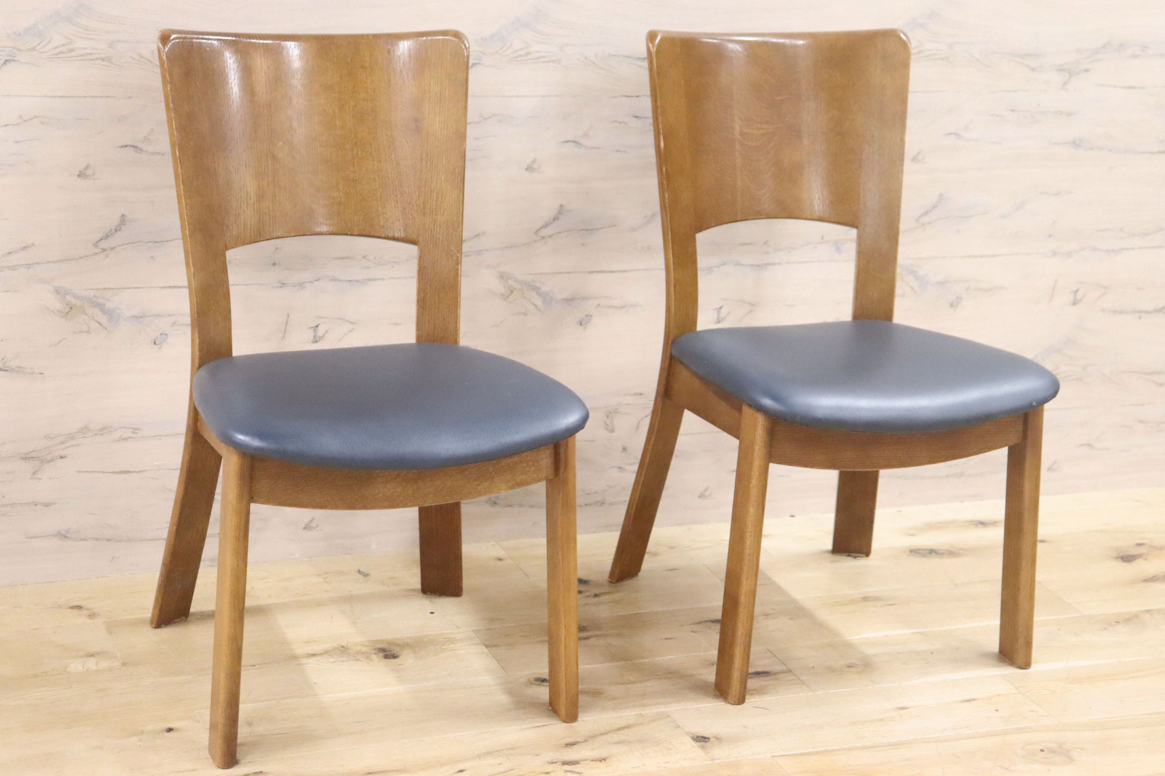 GMGH48A○シラカワ / shirakawa ダイニングチェア アームレスチェア 椅子 飛騨の家具 合皮 和モダン ブルー 2脚セット