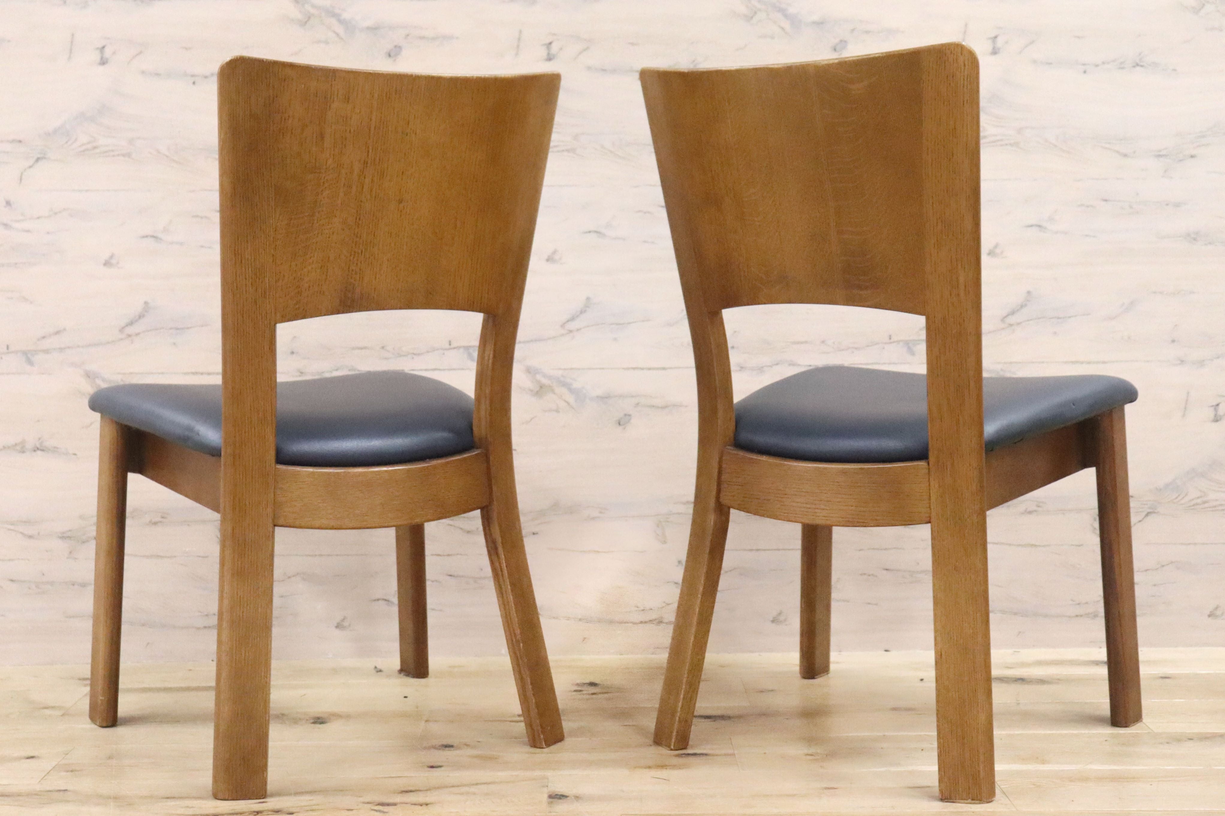 GMGH48A○シラカワ / shirakawa ダイニングチェア アームレスチェア 椅子 飛騨の家具 合皮 和モダン ブルー 2脚セット