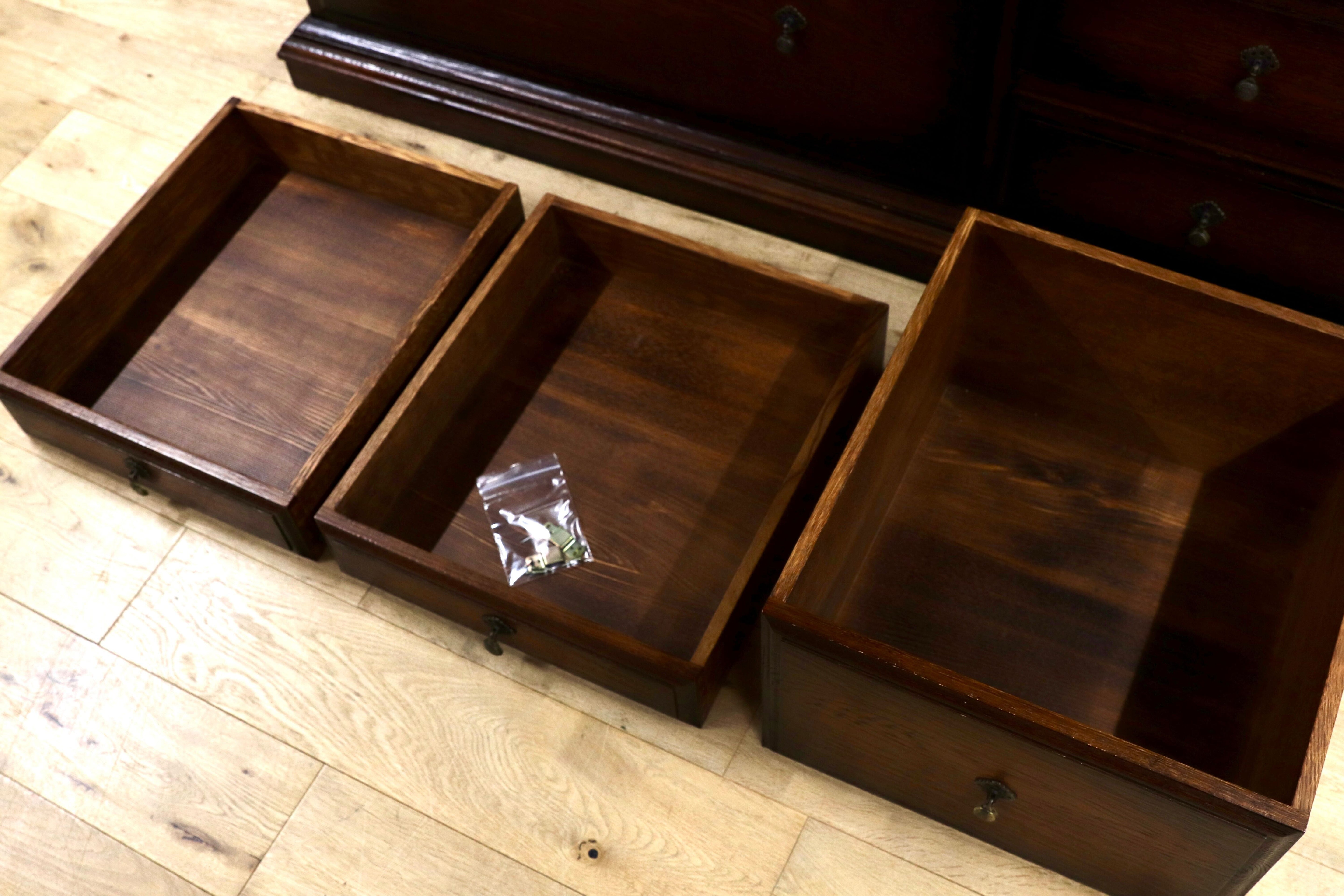 GMEK418○イギリス アンティーク 大型キャビネット リビングボード 収納棚 飾り棚 ヴィンテージ 最高級 オーク無垢材 約150万