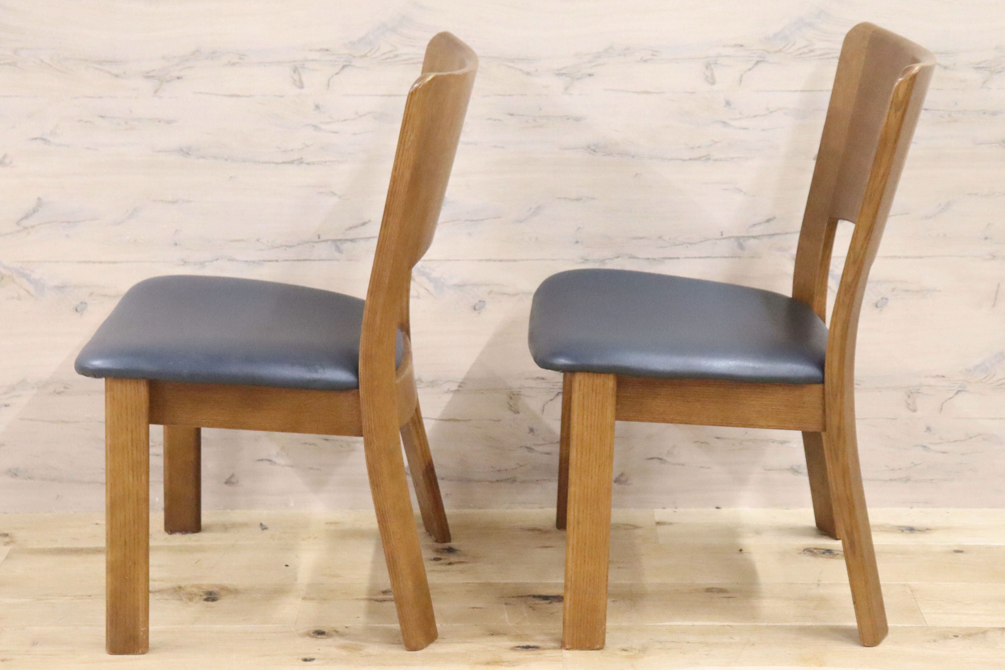 GMGH48A○シラカワ / shirakawa ダイニングチェア アームレスチェア 椅子 飛騨の家具 合皮 和モダン ブルー 2脚セット