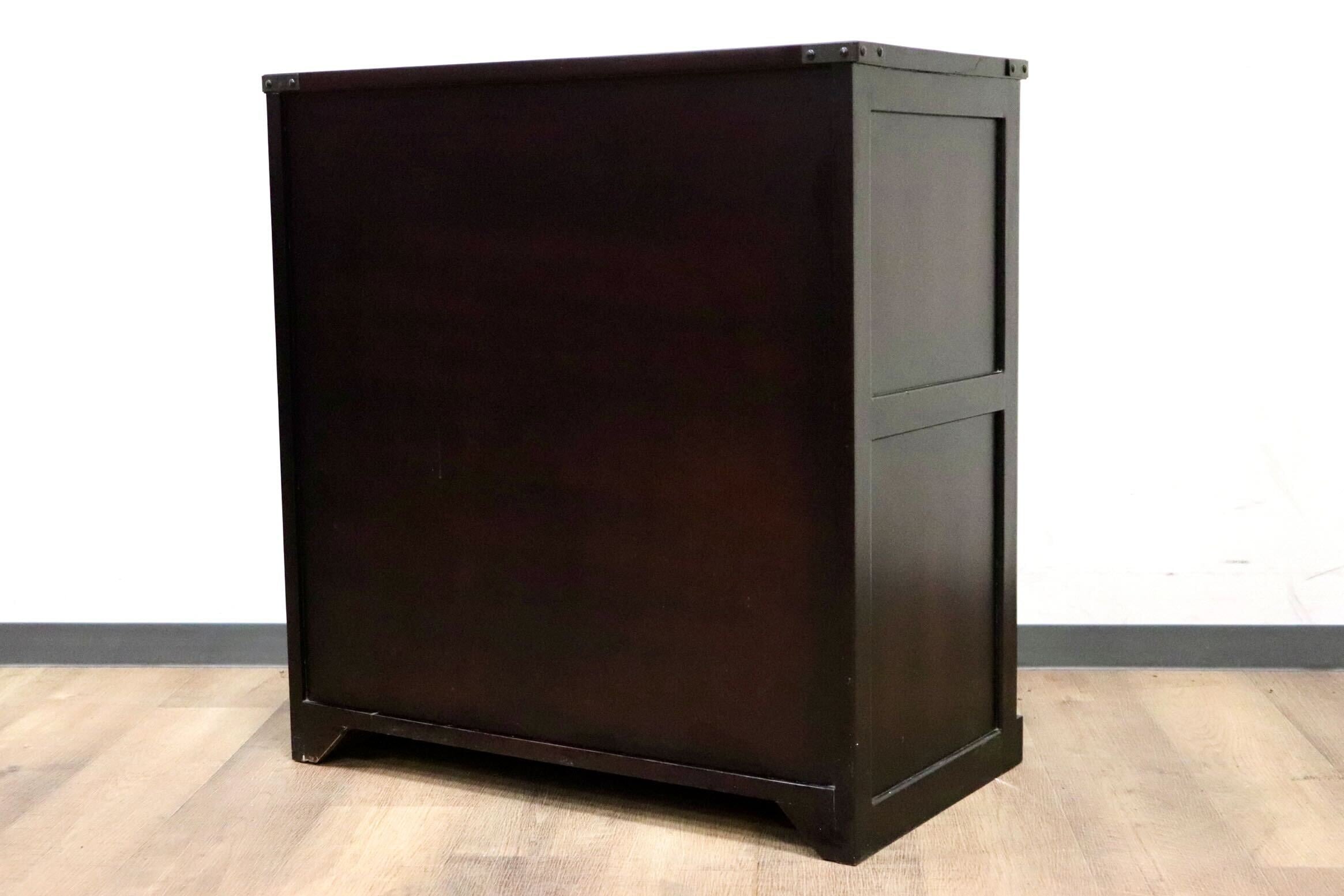 GMHS92A○民芸調 4段チェスト 時代箪笥 整理箪笥 桐製 鉄金具 和家具 飾り棚 収納家具 和モダン 古民家 和室 レトロ アンティーク