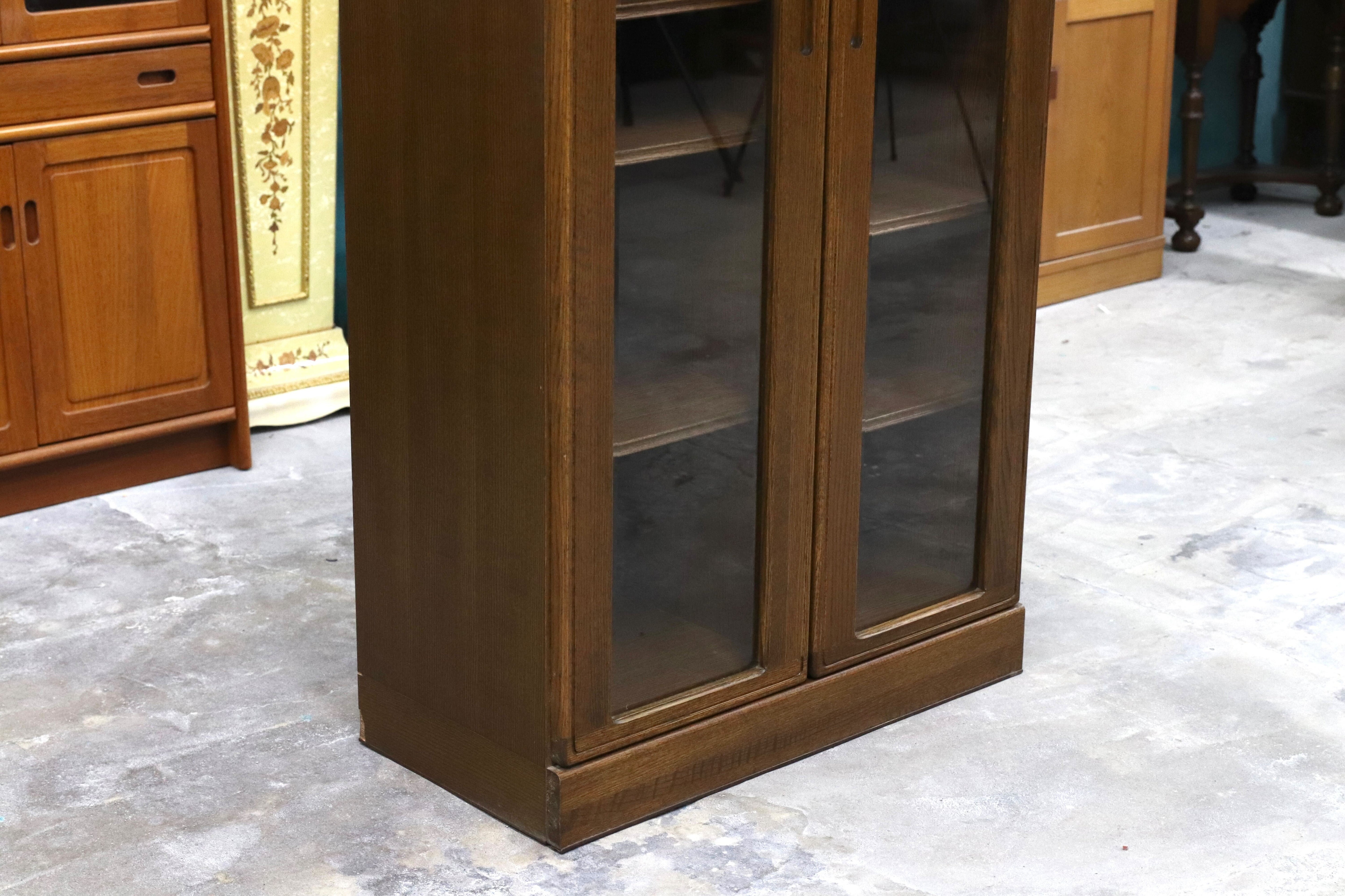GMIK399○起立木工 / KIRITSU FURNITURE 本棚 書棚 ブックケース ブックキャビネット オーク ブラウン 国産 ヴィンテージ ノスタルジック