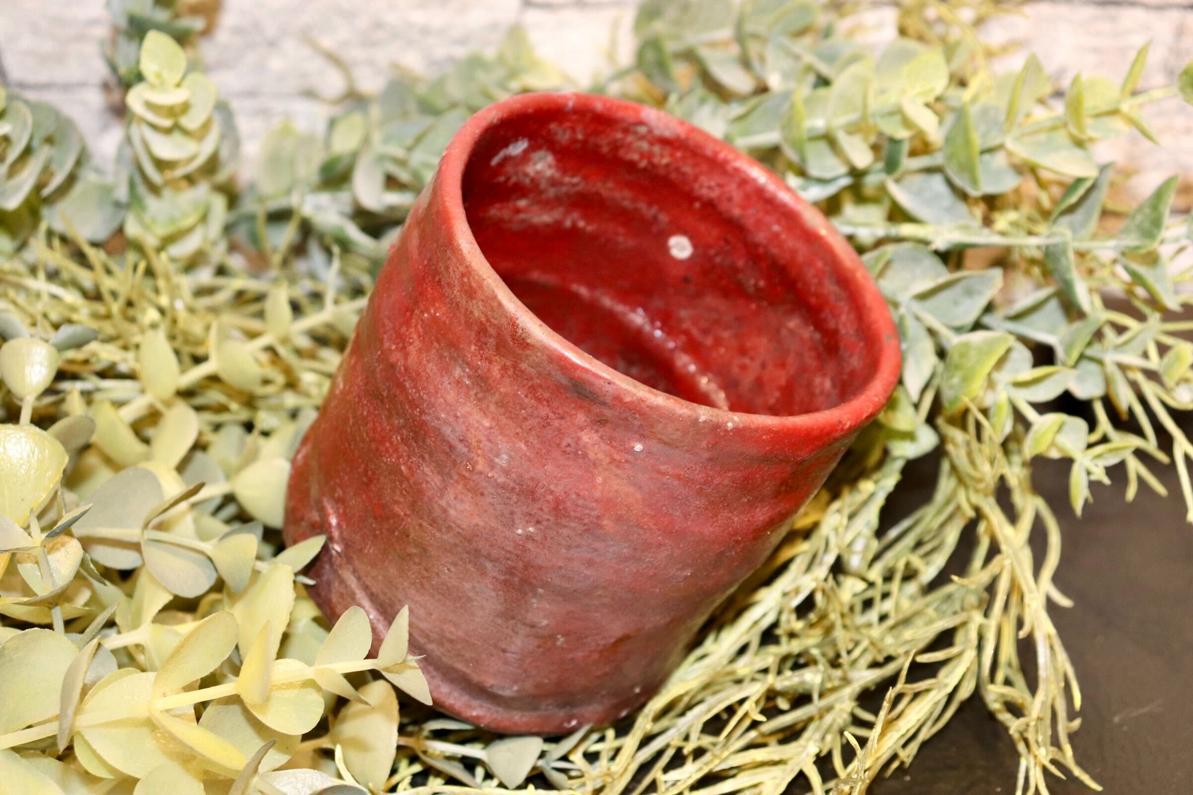 GMIO203◯丹文窯 丹波焼 赤丹波 陶磁器 茶器 酒器 湯呑み 伝統工芸 丹波篠山 未使用