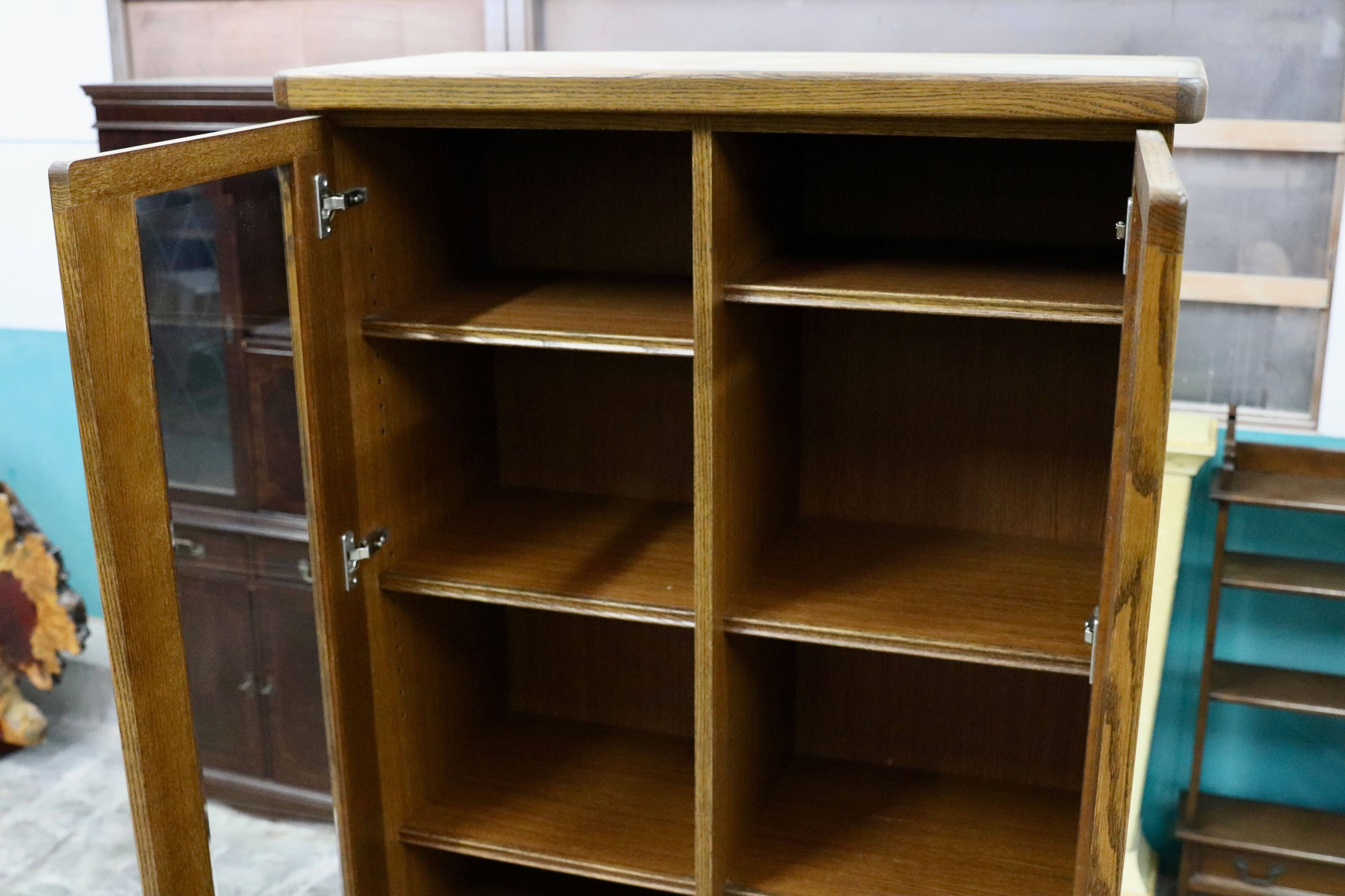 GMIK399○起立木工 / KIRITSU FURNITURE 本棚 書棚 ブックケース ブックキャビネット オーク ブラウン 国産 ヴィンテージ ノスタルジック