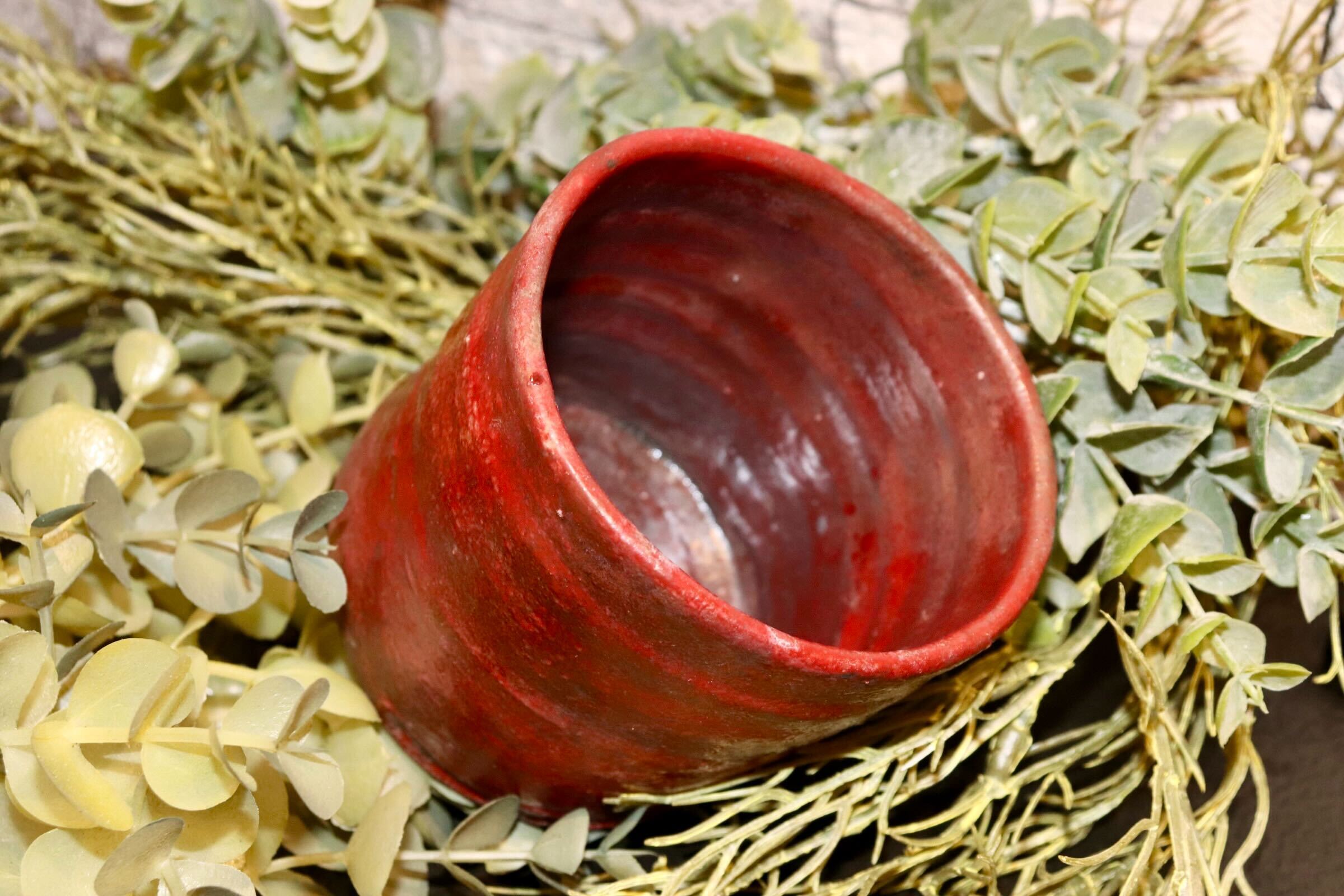 GMIO203◯丹文窯 丹波焼 赤丹波 陶磁器 茶器 酒器 湯呑み 伝統工芸 丹波篠山 未使用