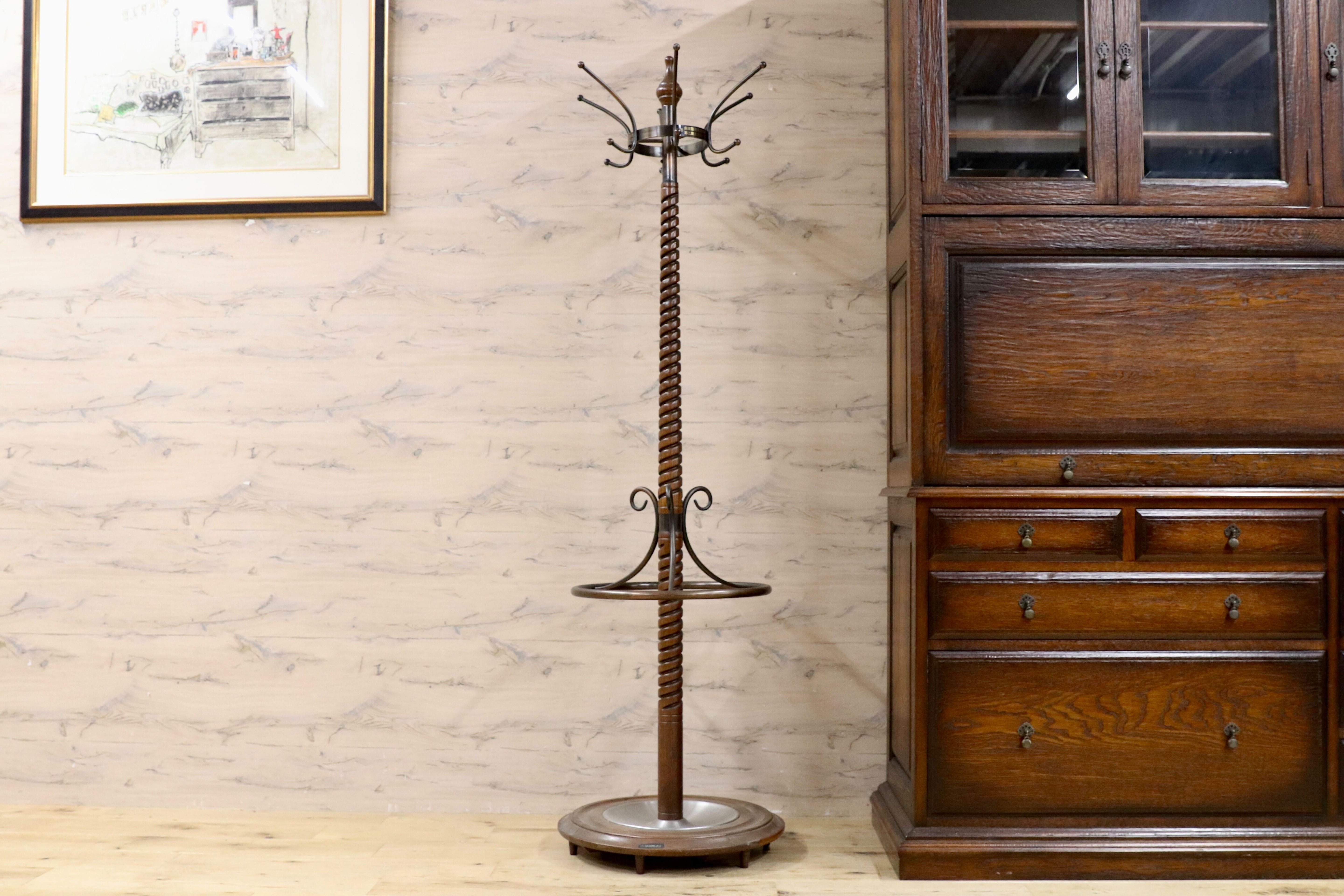 GMIS490○オールドマルニ / maruni 孔雀マルニ ポールラック ポールハンガー 年代物 ヴィンテージ アンティーク インテリア オブジェ