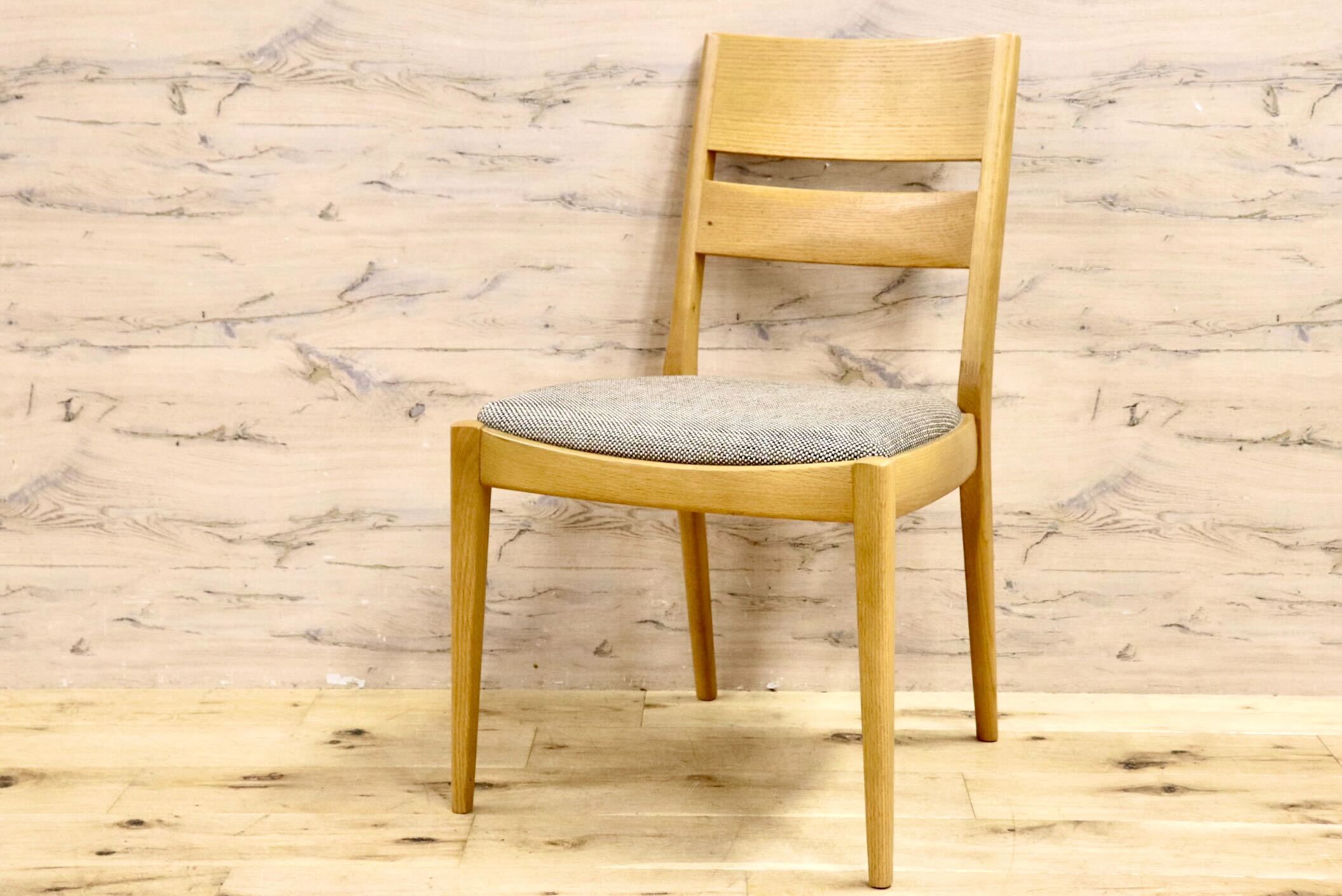 GMIK587○浜本工芸 / HAMAMOTO ダイニングチェア 椅子 アームレスチェア オーク材 ファブリック シンプル モダン 国産家具 定価約4万