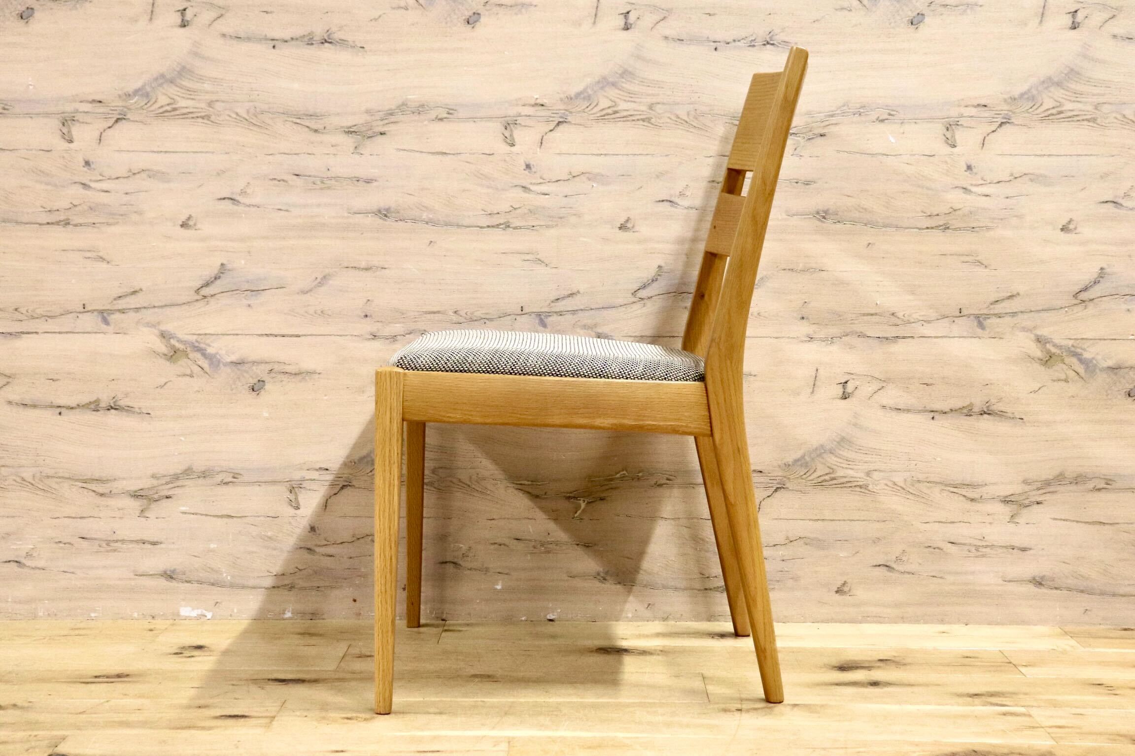 GMIK587○浜本工芸 / HAMAMOTO ダイニングチェア 椅子 アームレスチェア オーク材 ファブリック シンプル モダン 国産家具 定価約4万