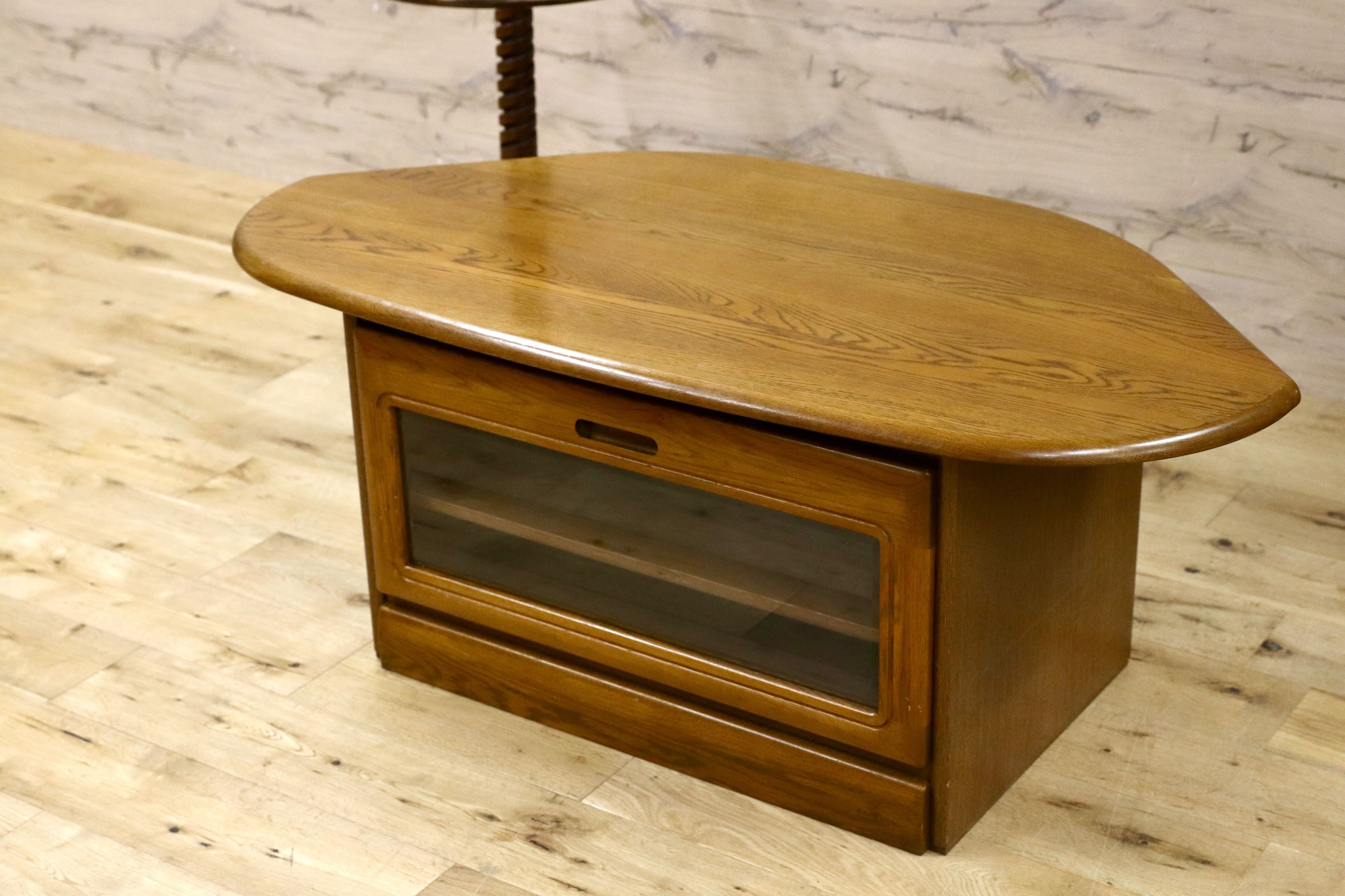 GMIK140○浜本工芸 / HAMAMOTO テレビボード AVボード TVボード ローボード リビングボード 楢材 ブラウン レトロ 和モダン