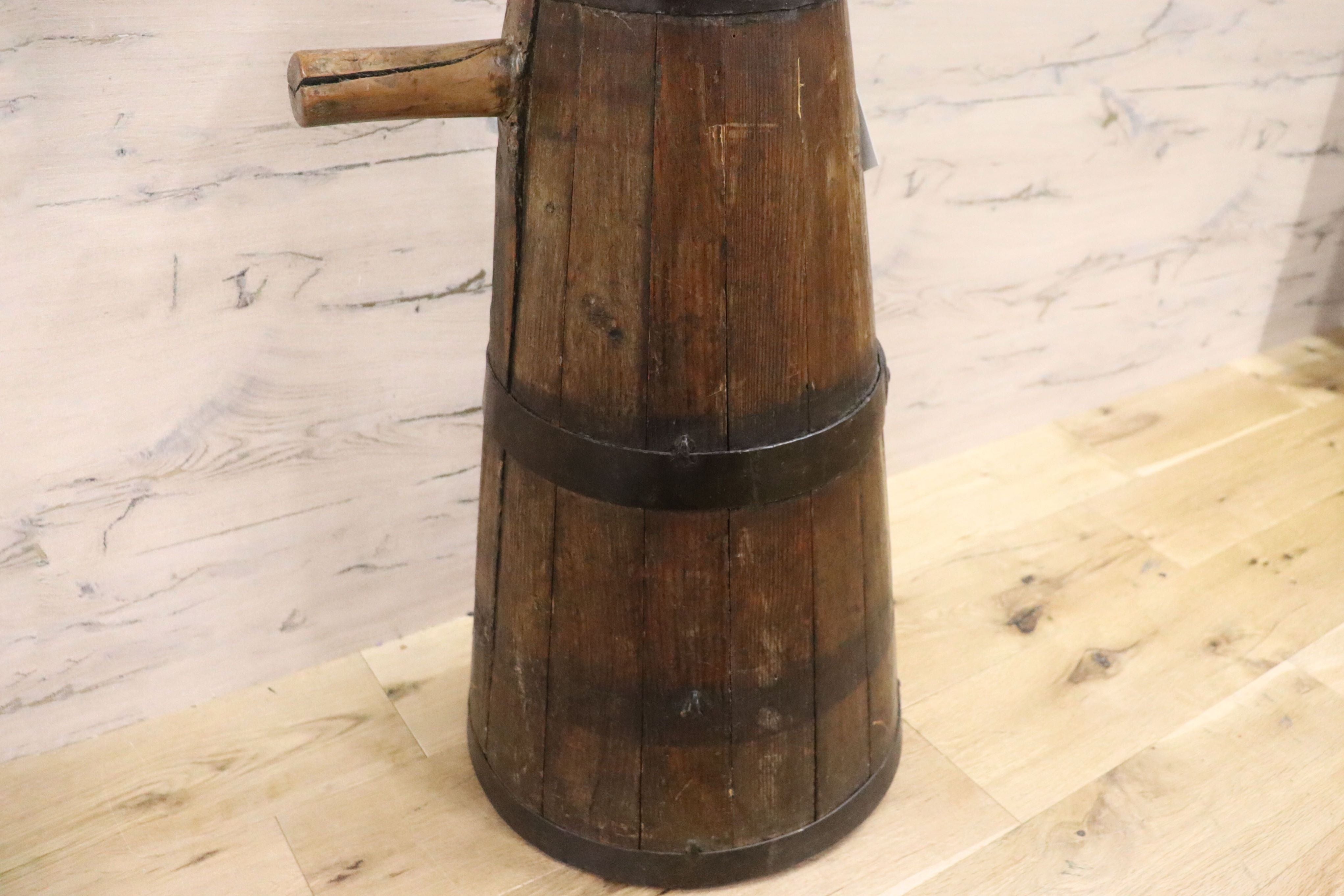 GMFH386○フランス アンティーク バターチャーン バターメーカー チーズメーカー 木製 鋲打ち 展示品 定価約8.4万