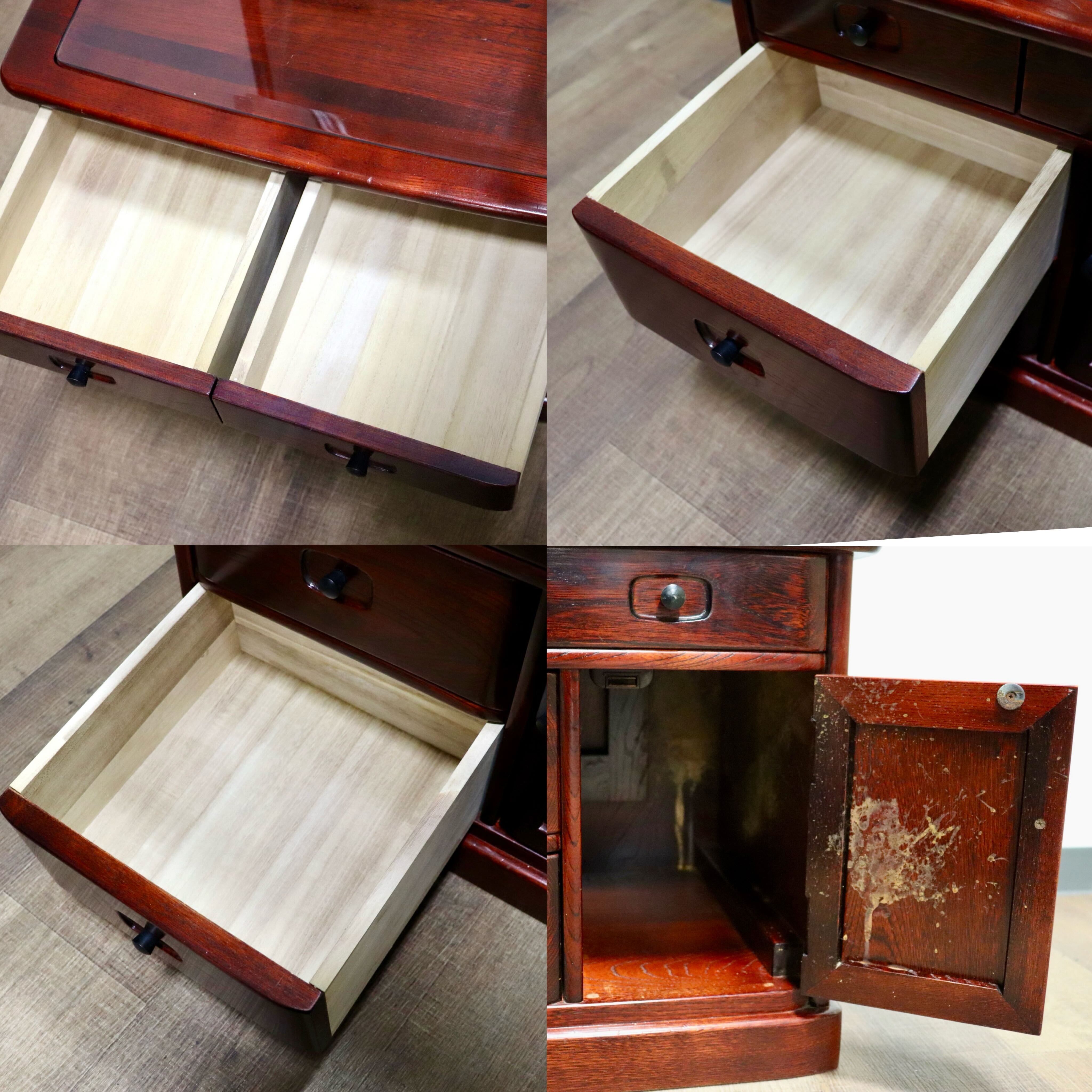 GMHN123A○karimoku / カリモク 姿見 鏡台 全身鏡 鏡 化粧台 小引出し ドレッサー 収納家具 和家具 和モダン 和室 レトロ オールドカリモク