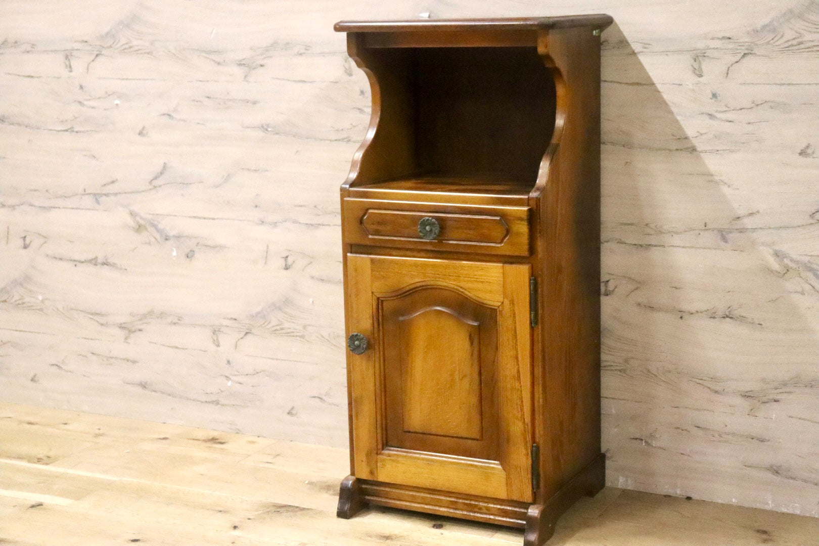 GMIK151○karimoku / カリモク 花台 電話代 飾り台 収納家具 国産家具 レトロ コロニアル クラシック オールドカリモク.