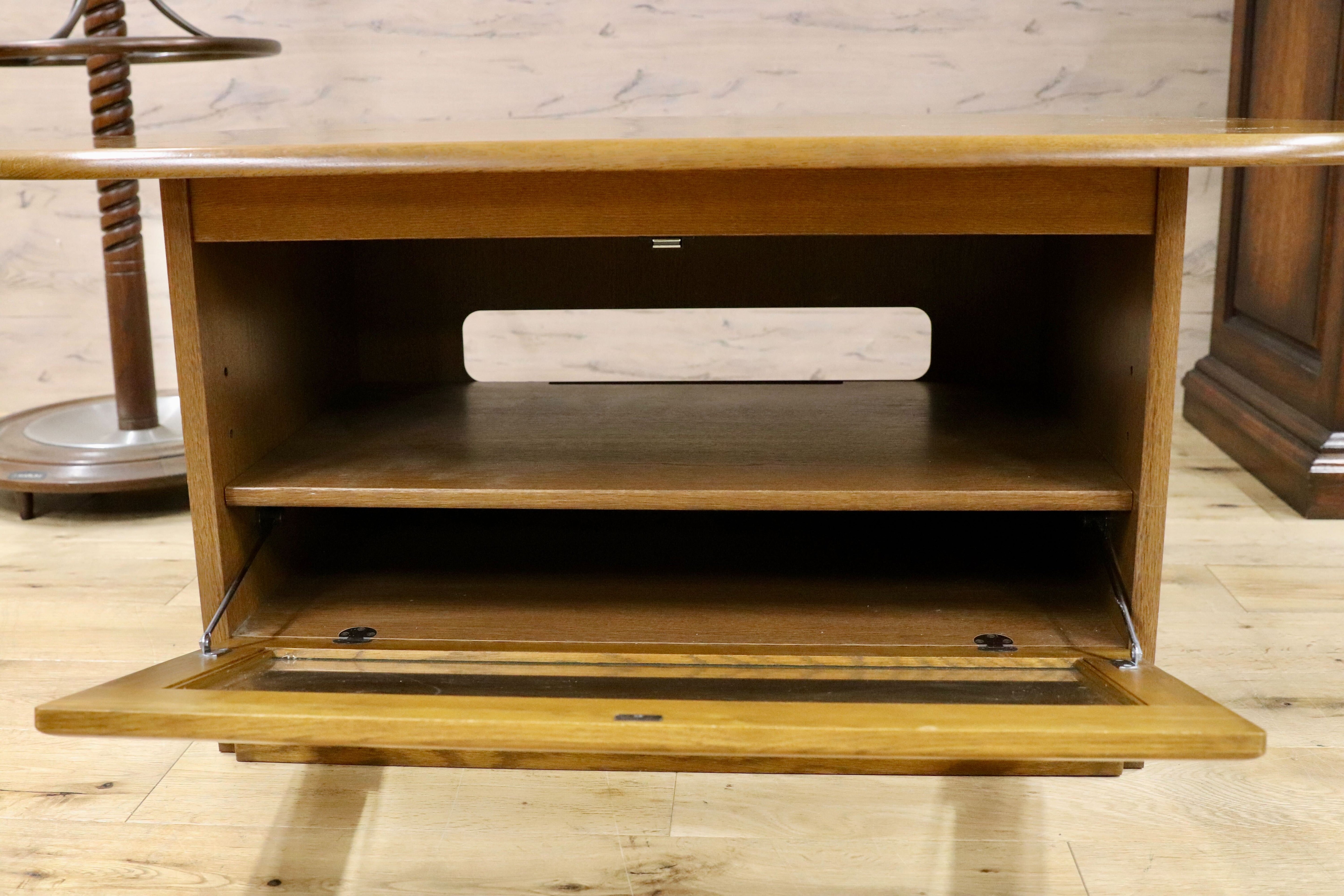 GMIK140○浜本工芸 / HAMAMOTO テレビボード AVボード TVボード ローボード リビングボード 楢材 ブラウン レトロ 和モダン