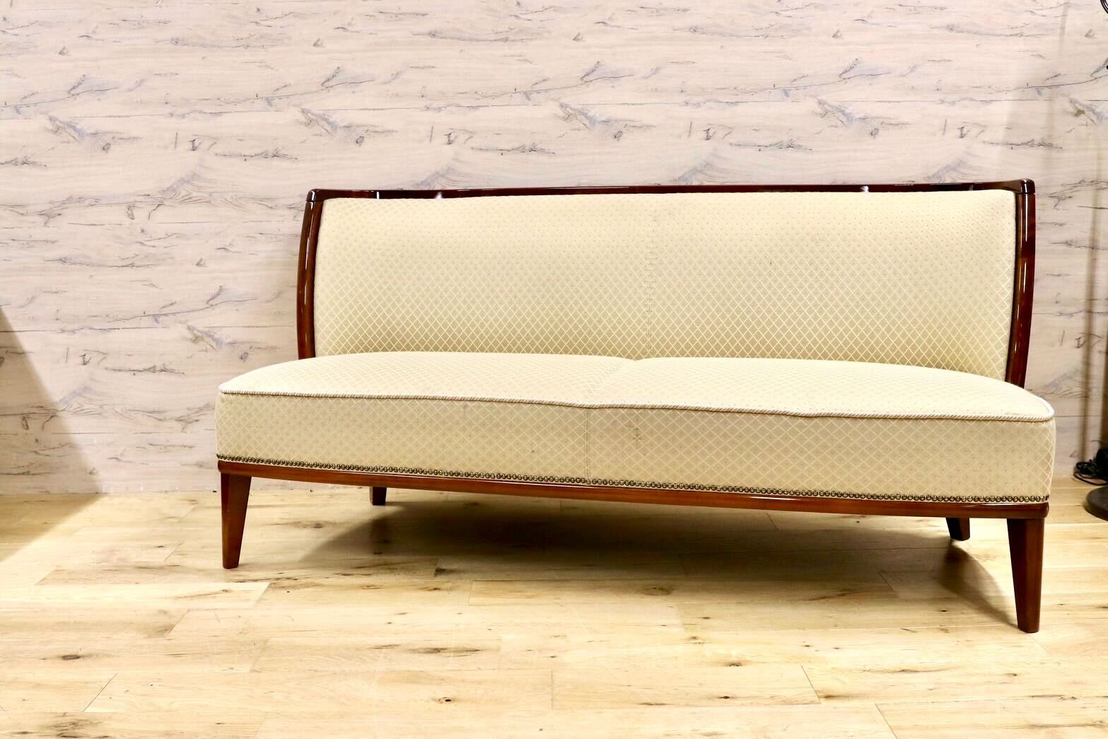 GMHK245○モリシゲ / MORISHIGE 2.5人掛けソファ トリプルソファ 長椅子 ファブリック 応接 最高級 モダン 美品