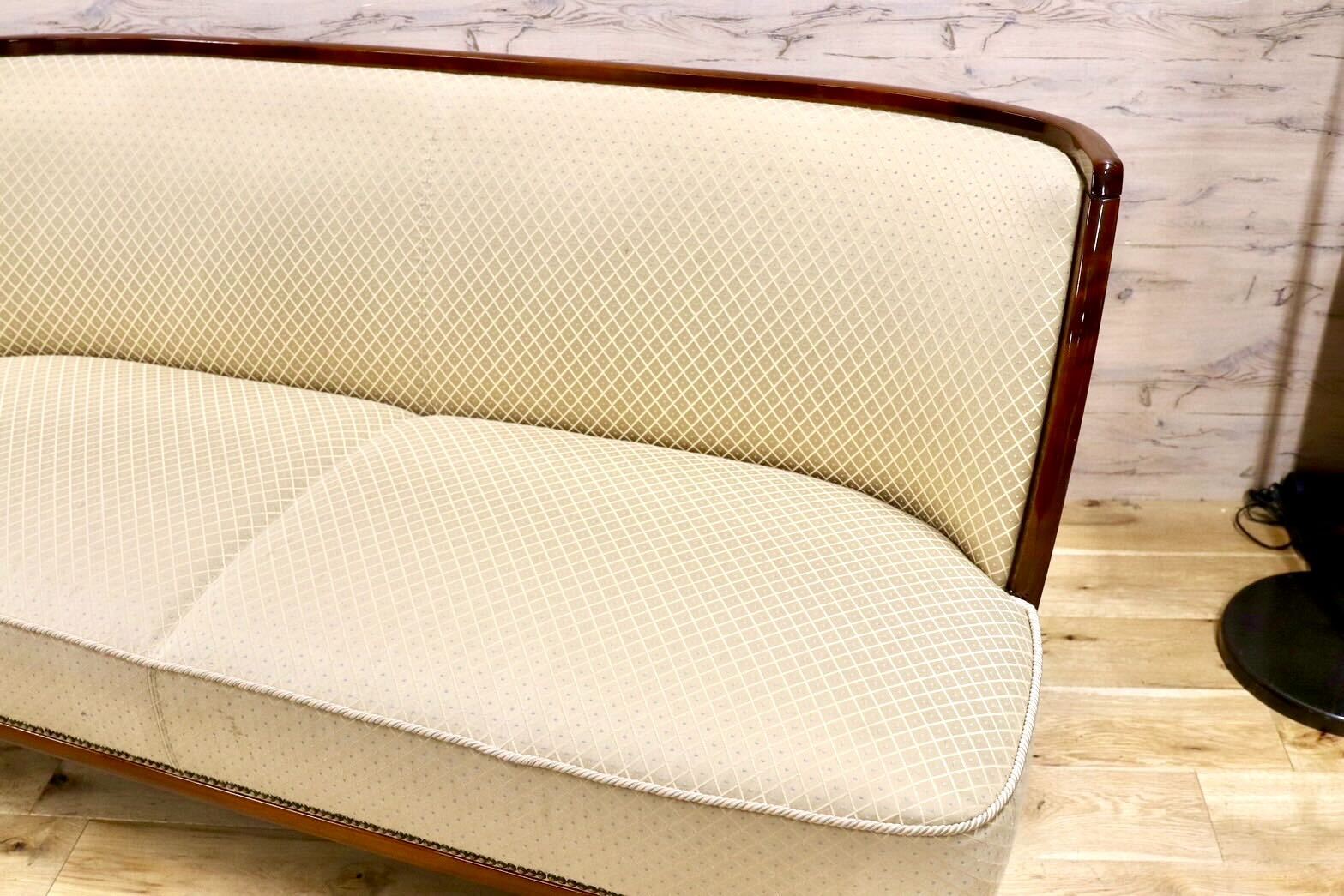 GMHK245○モリシゲ / MORISHIGE 2.5人掛けソファ トリプルソファ 長椅子 ファブリック 応接 最高級 モダン 美品