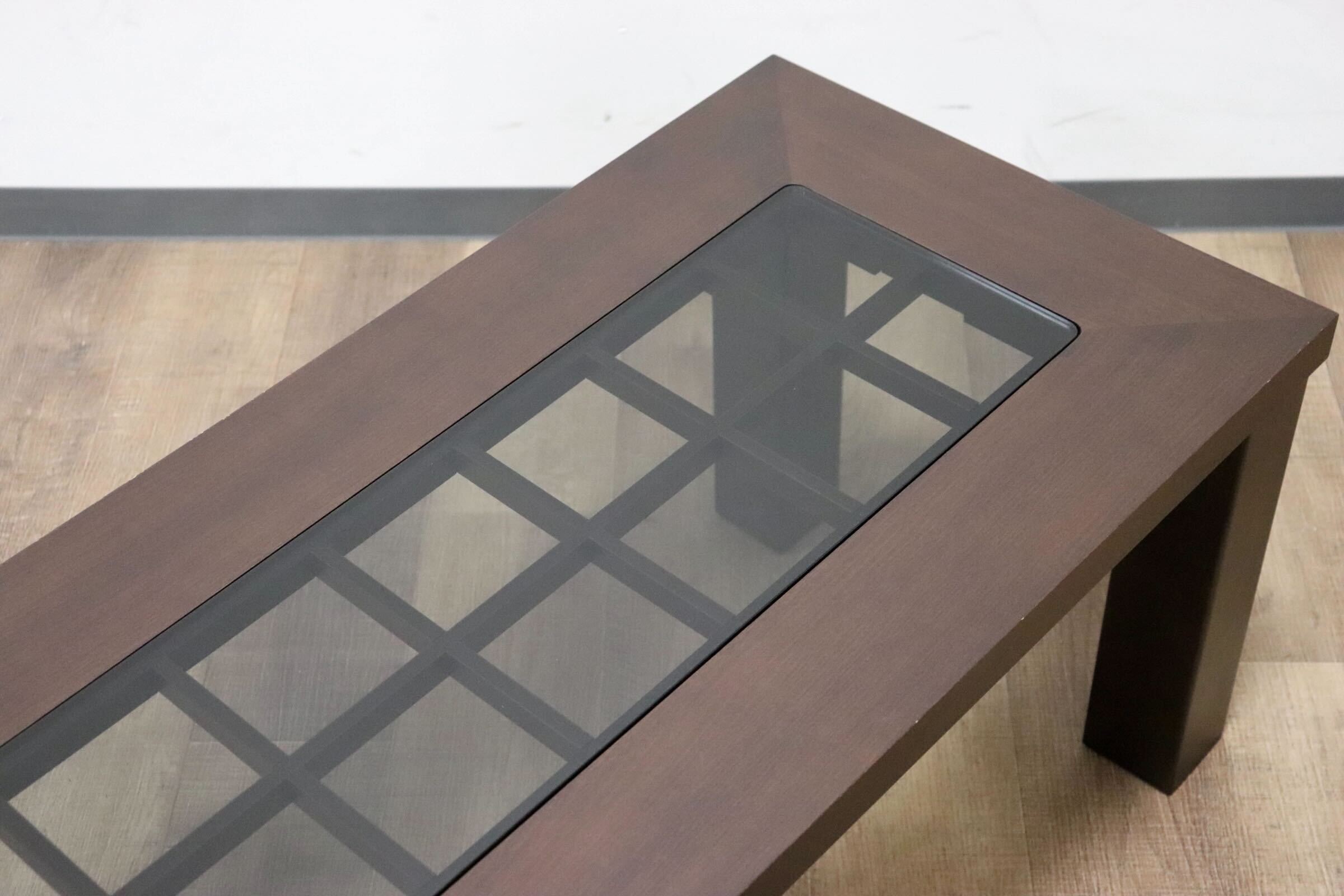 GMGS196○FUJI FURNITURE / 冨士ファニチア センターテーブル リビングテーブル ローテーブル ガラス 応接 天然木 モダン 国産家具