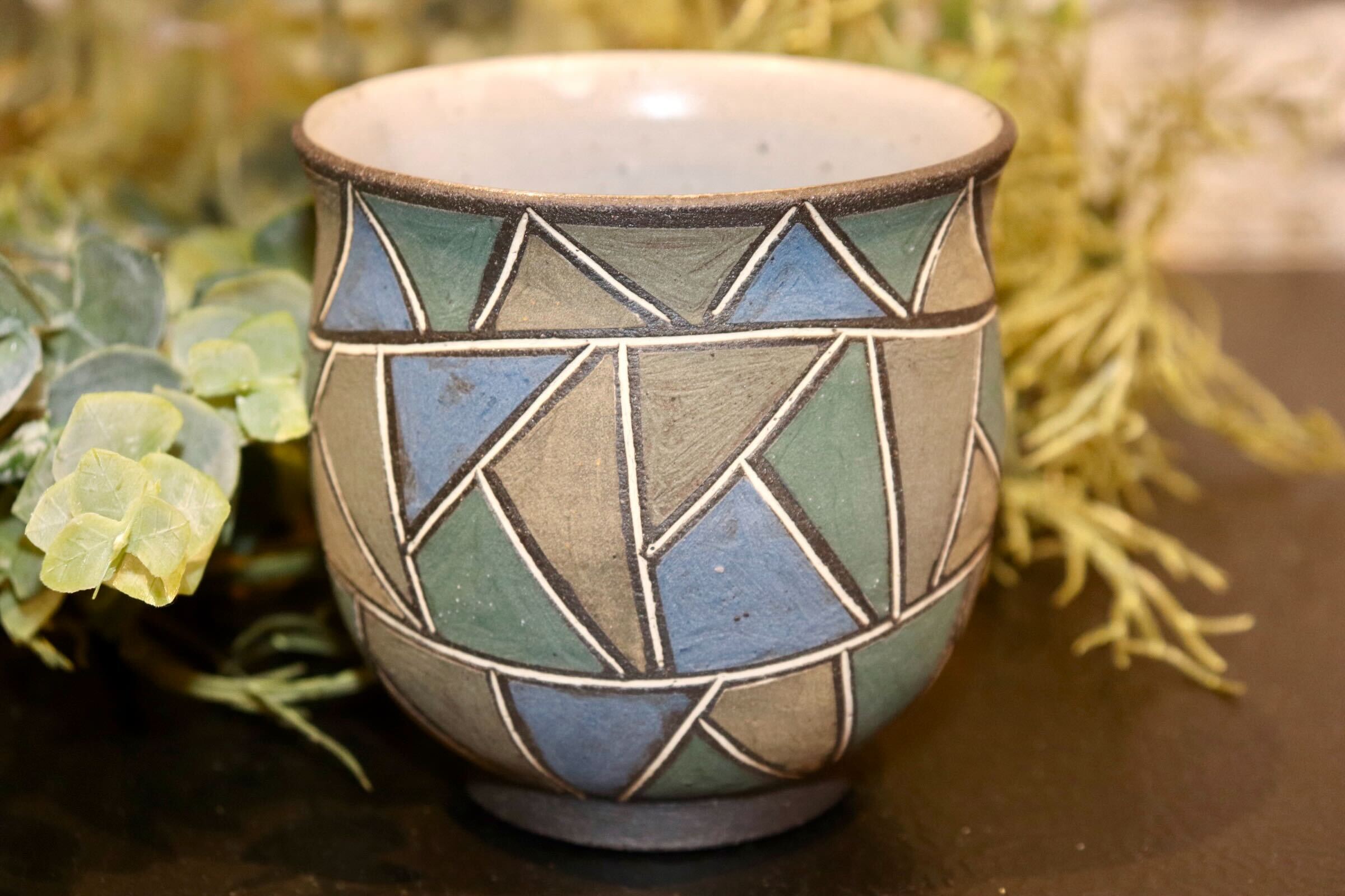 GMIO195-A◯市野悟窯 丹波焼 色彩湯呑み 陶器 湯呑 市野哲次 伝統工芸 丹波篠山 未使用