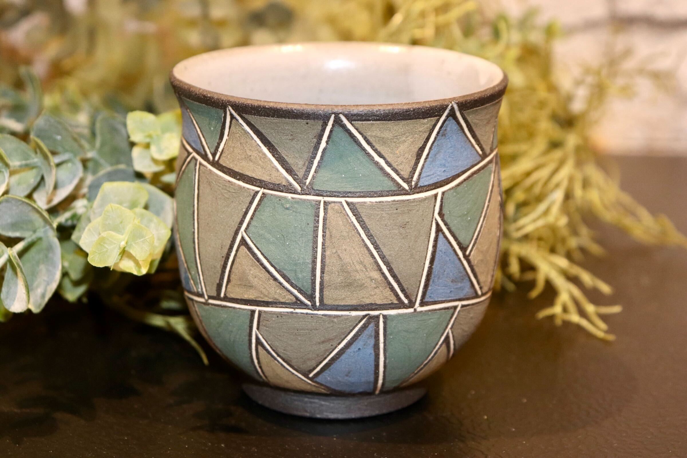 GMIO195-A◯市野悟窯 丹波焼 色彩湯呑み 陶器 湯呑 市野哲次 伝統工芸 丹波篠山 未使用