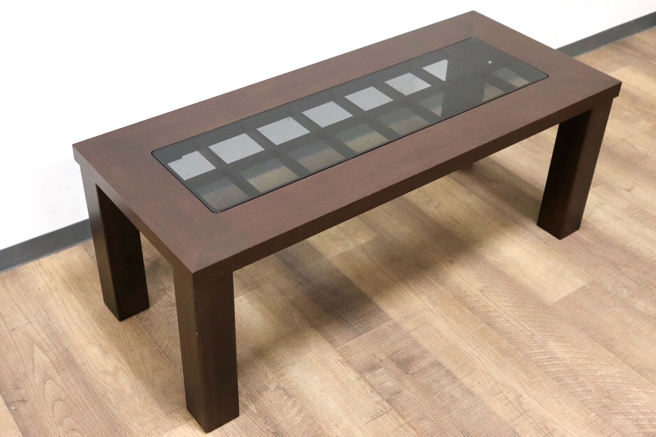 GMGS196○FUJI FURNITURE / 冨士ファニチア センターテーブル リビングテーブル ローテーブル ガラス 応接 天然木 モダン 国産家具