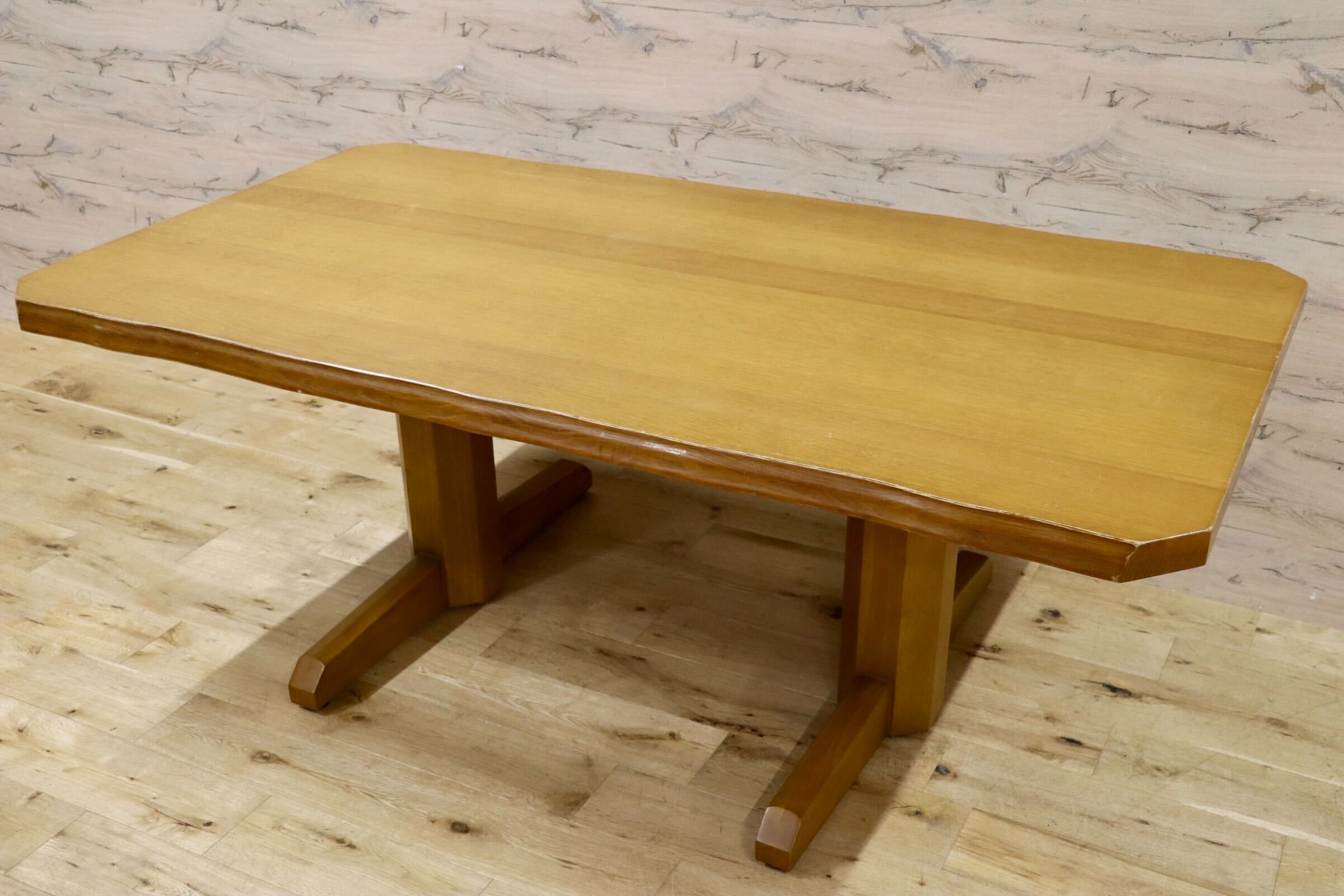 GMHH457○飛騨産業 / HIDA キツツキ ダイニングテーブル 食卓テーブル 作業台 カントリー 木製 オーク材 机 国産家具 ヴィンテージ