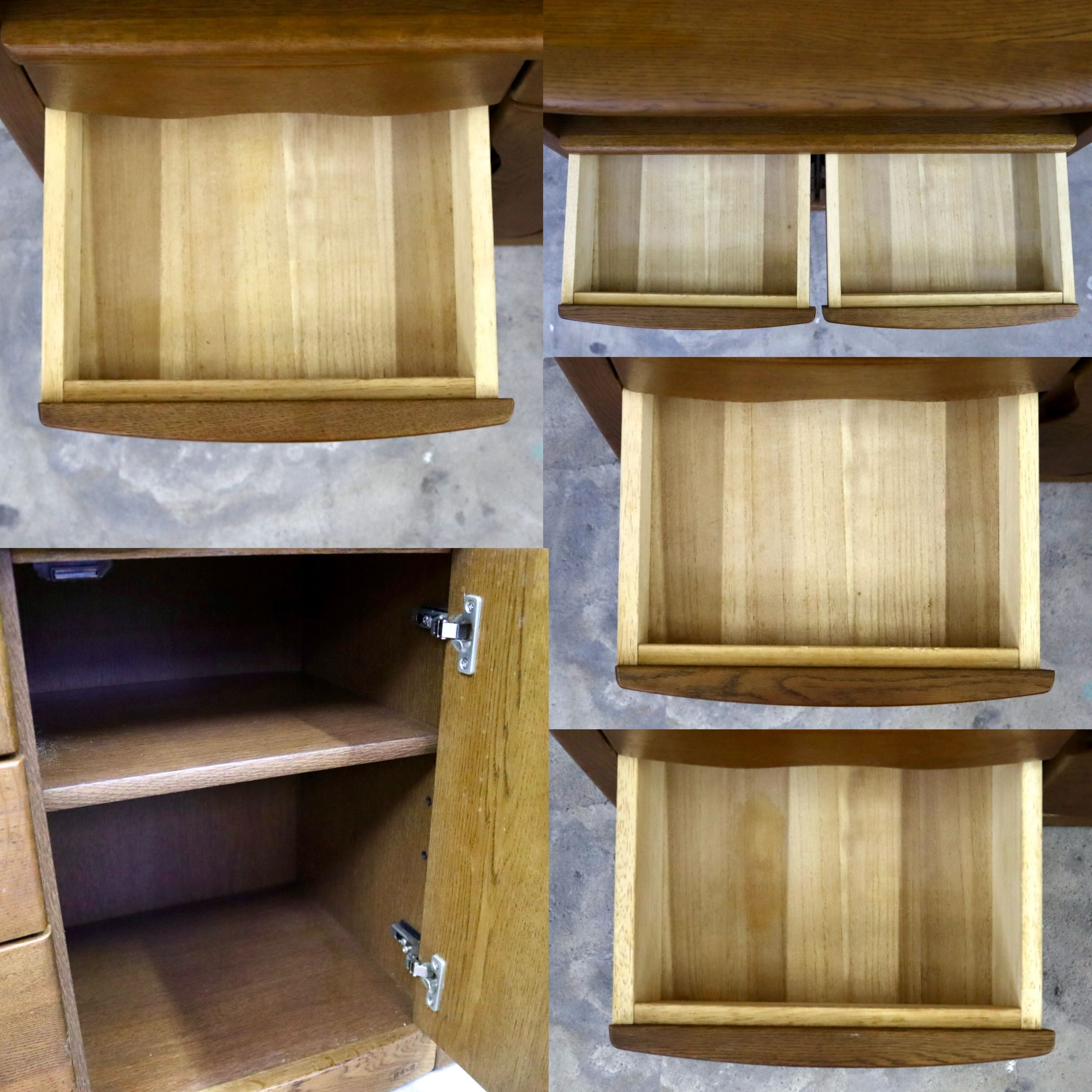 GMIH343○浜本工芸 / HAMAMOTO電話台 TELBOX キャビネット 棚 サイドボード 花台 引き出し収納 無垢材 国産家具 定価約9.8万