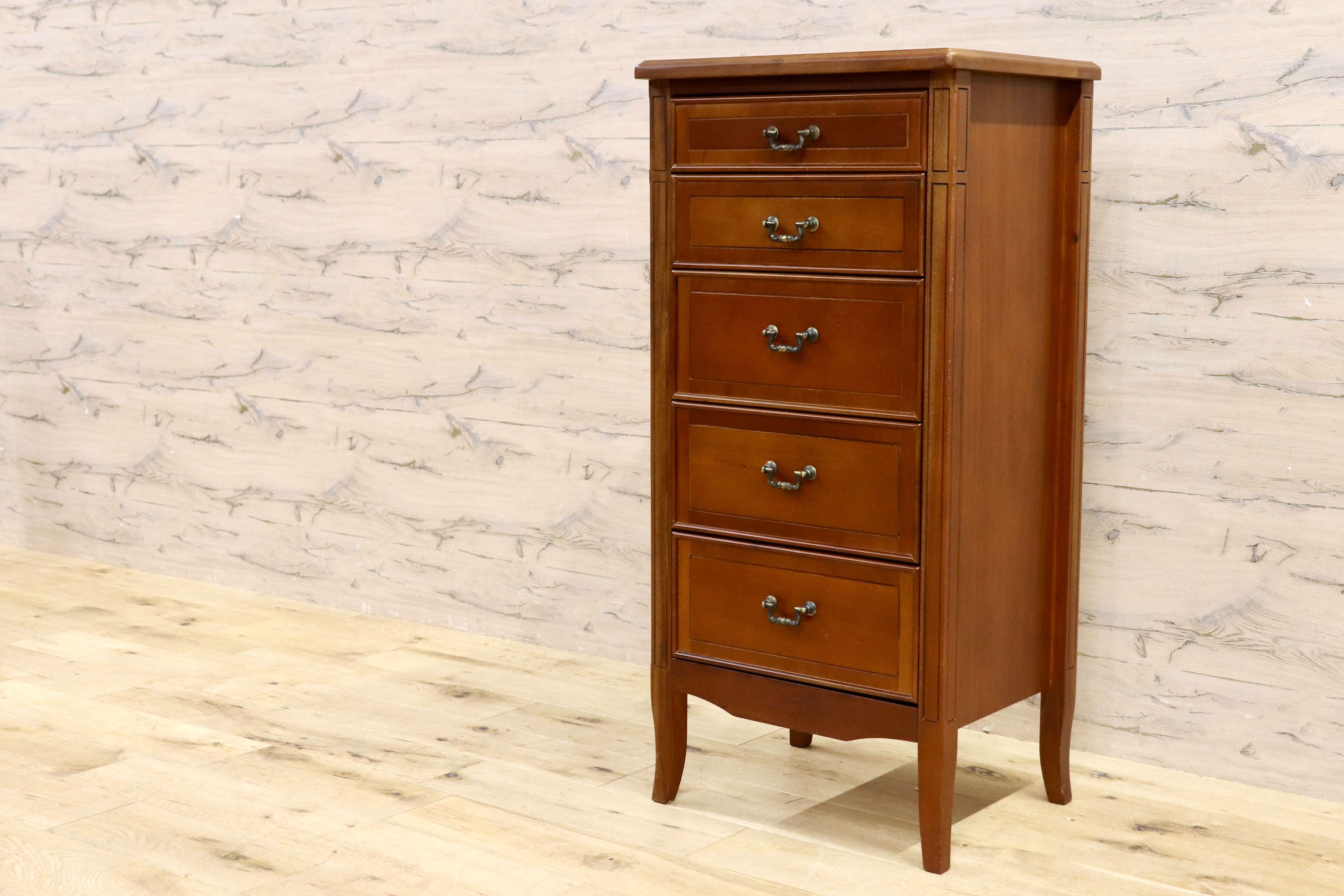 GMIH297○曙工芸 サポーレ 5段チェスト 2315 サイドチェスト 引き出し 収納 チェスト アンティーク調 クラシック インテリア