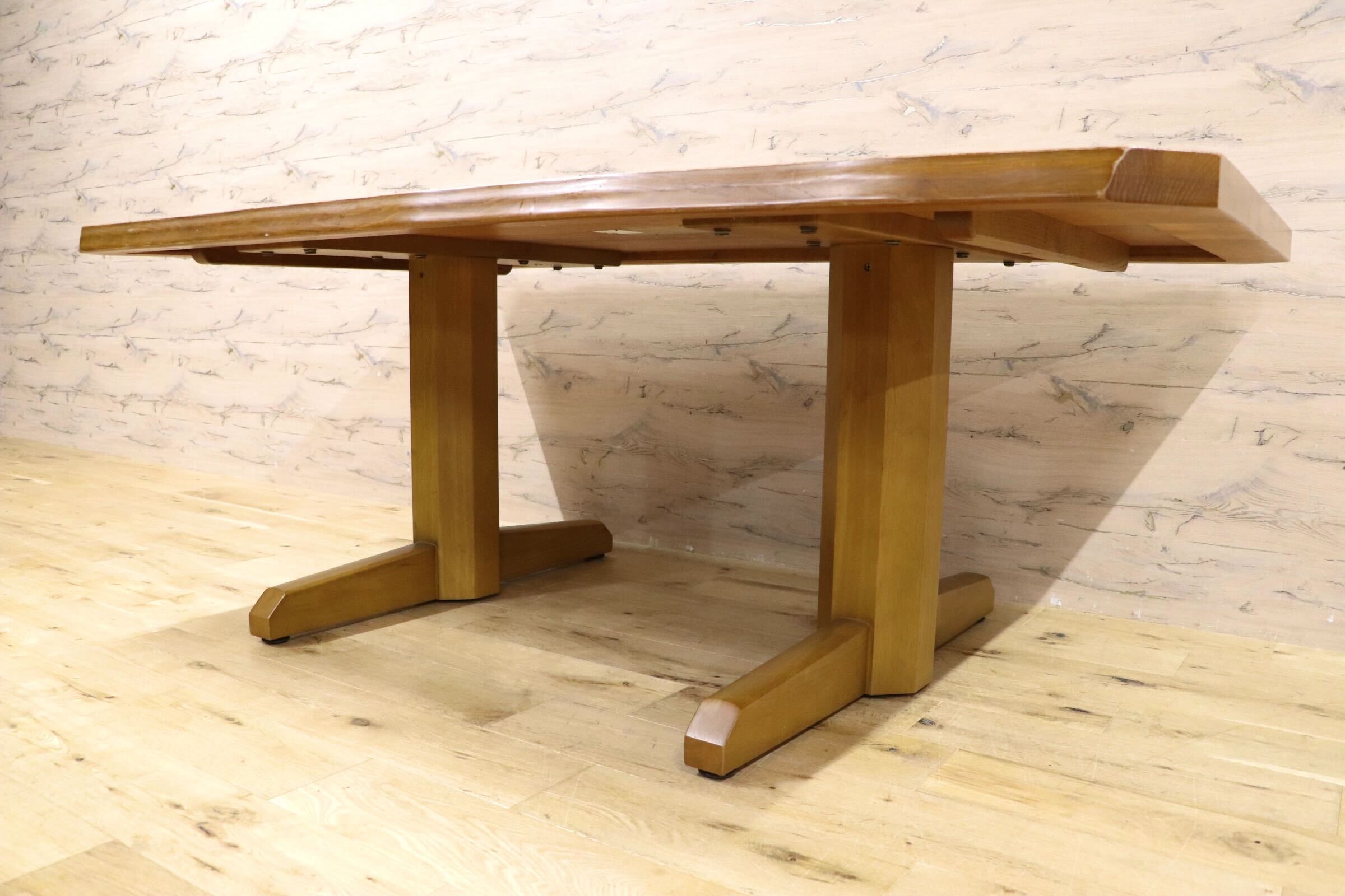 GMHH457○飛騨産業 / HIDA キツツキ ダイニングテーブル 食卓テーブル 作業台 カントリー 木製 オーク材 机 国産家具 ヴィンテージ