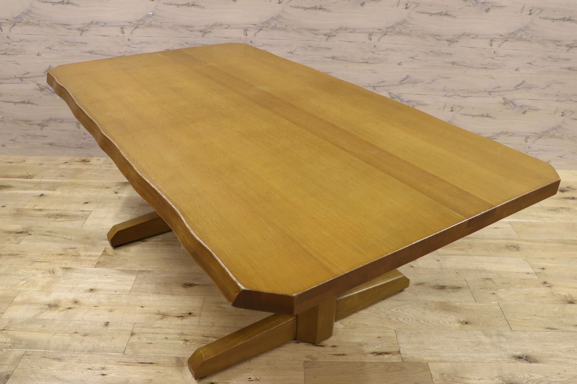 GMHH457○飛騨産業 / HIDA キツツキ ダイニングテーブル 食卓テーブル 作業台 カントリー 木製 オーク材 机 国産家具 ヴィンテージ