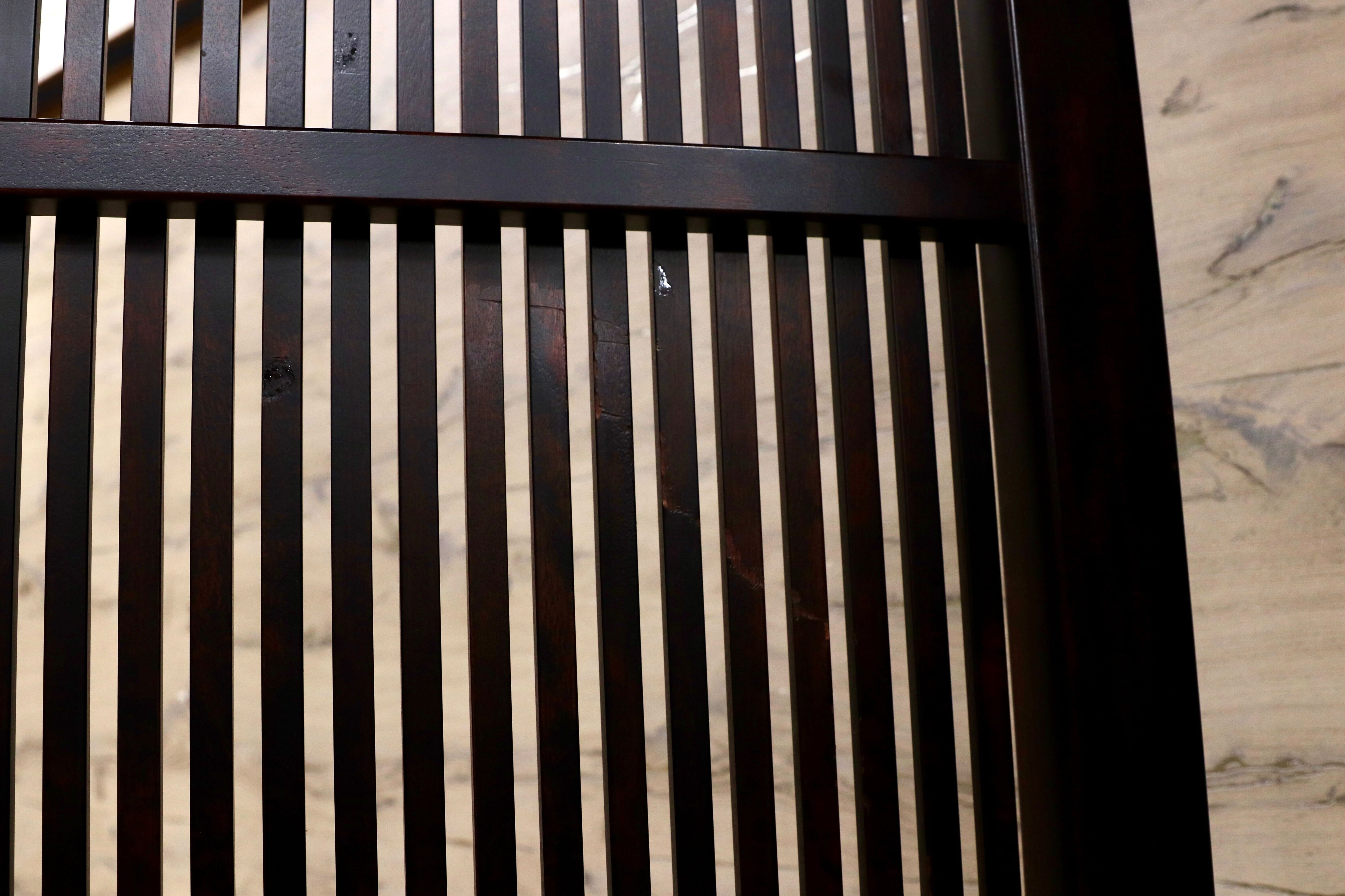 GMIS492○和製 アンティーク 衝立 パーテーション オブジェ レトロ 古民家 仕切り 樺材 検)北海道民芸家具 九州民芸家具