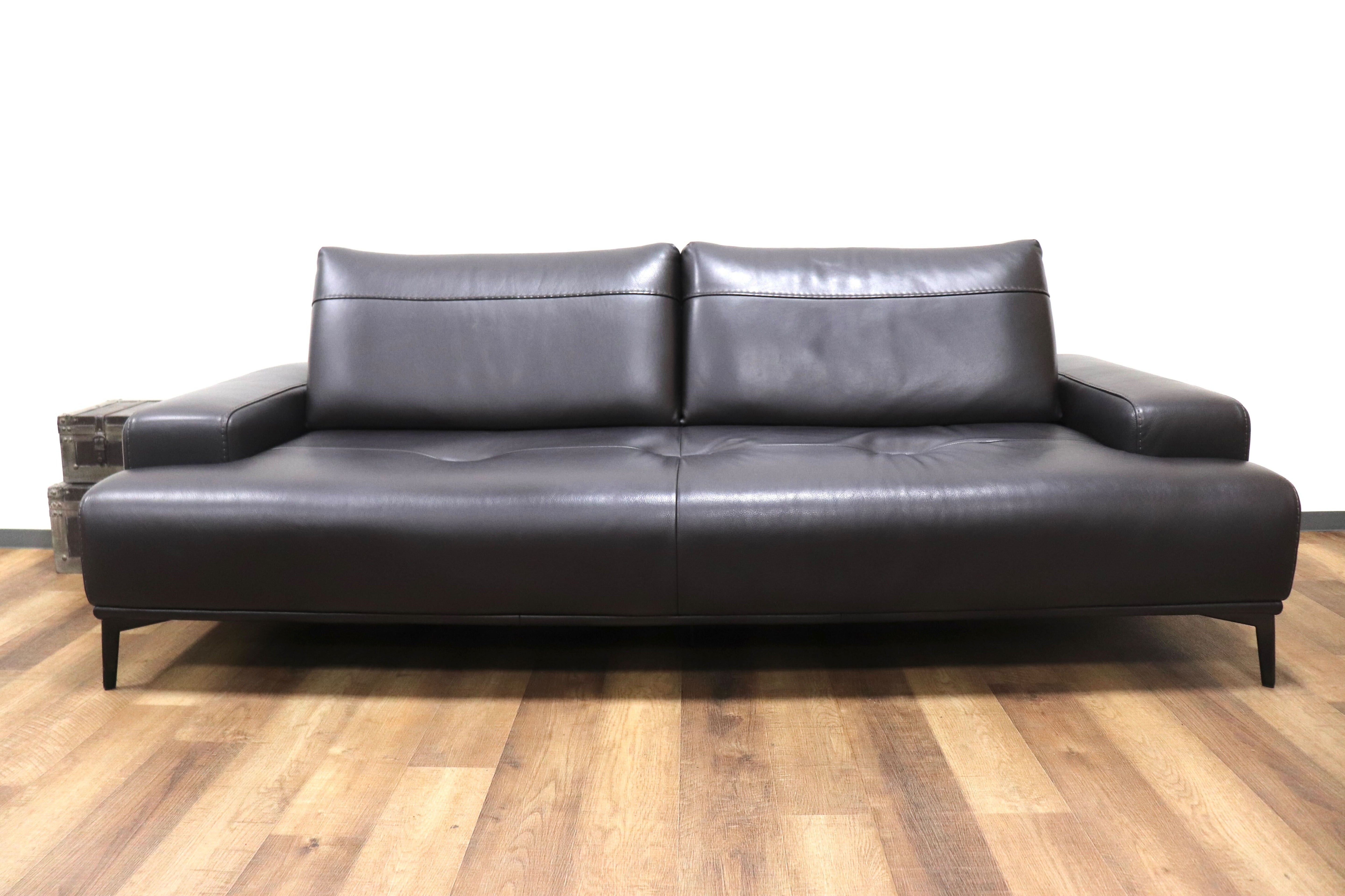 GMHK151○nicoline / ニコライン EGEO エジオ 3人掛けソファ トリプルソファ 総革 ブラウン イタリア 最高級 +CASA 定価約95万 展示品