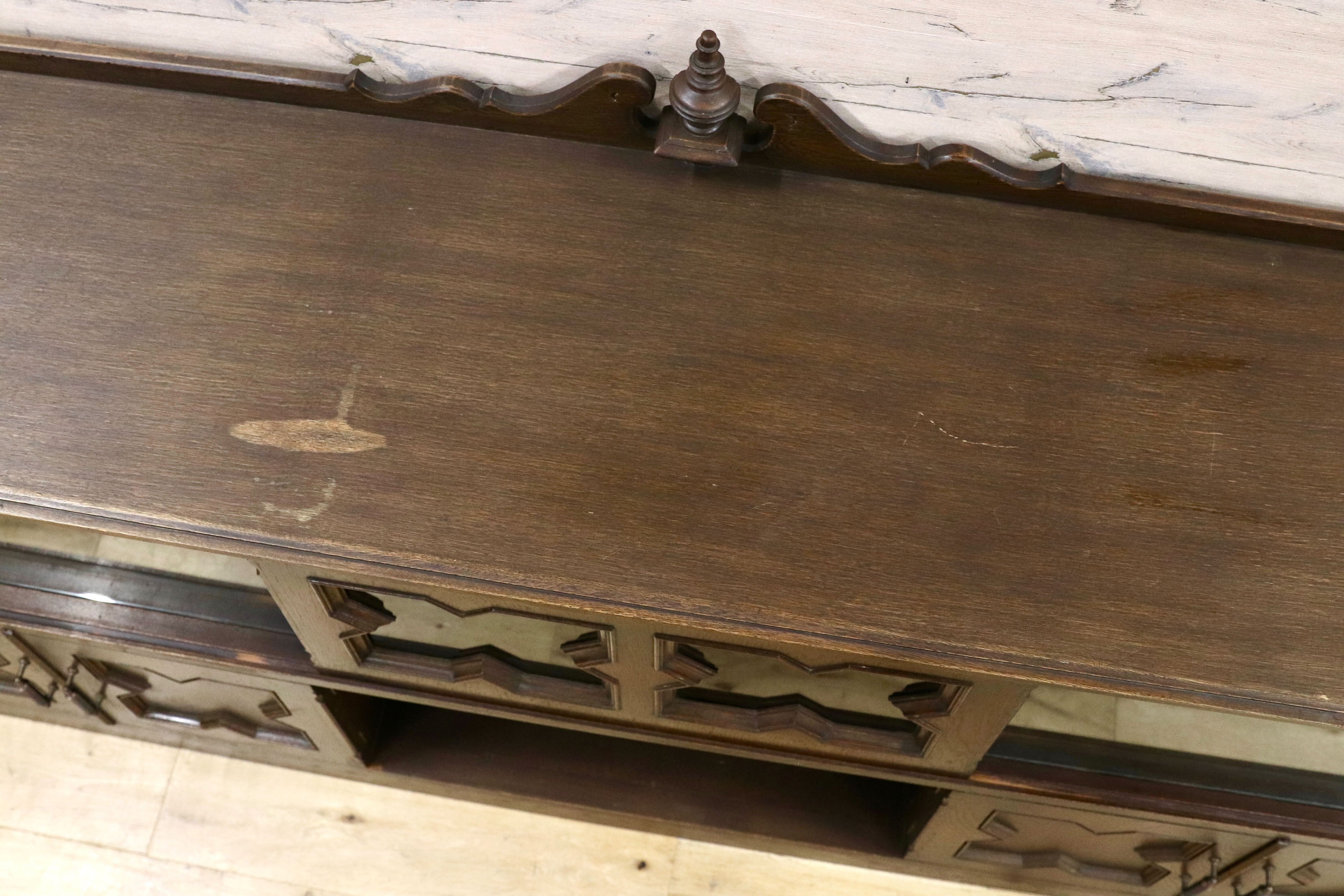 GMGH391○神戸家具 永田良介商店 特注 サイドボード リビングボード クラシック ヴィンテージ アンティーク 楢材 稀少 約100万※発送不可