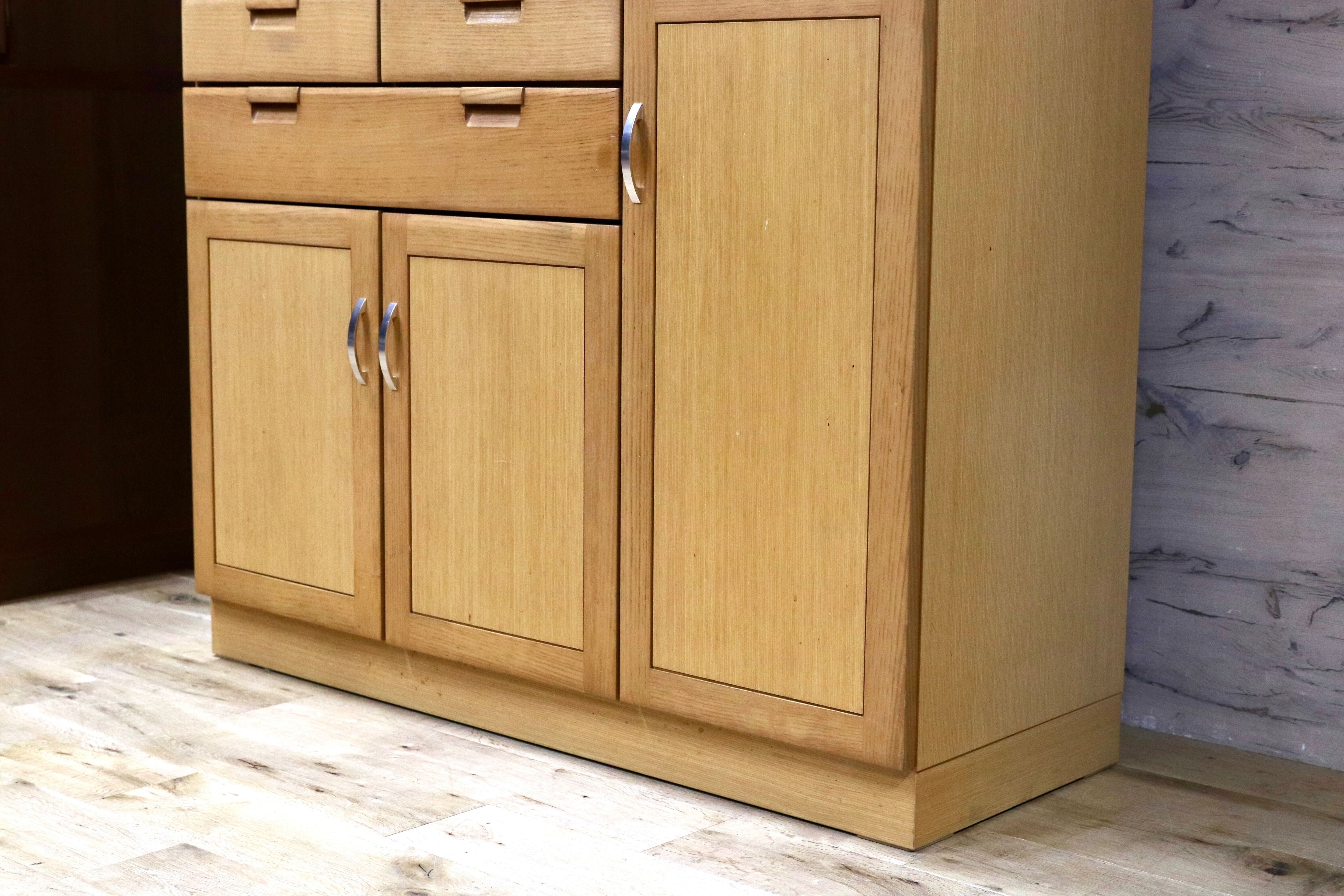 GMIK198○karimoku / カリモク 食器棚 キャビネット 水屋棚 カップボード タモ材 シンプル ナチュラル 国産家具