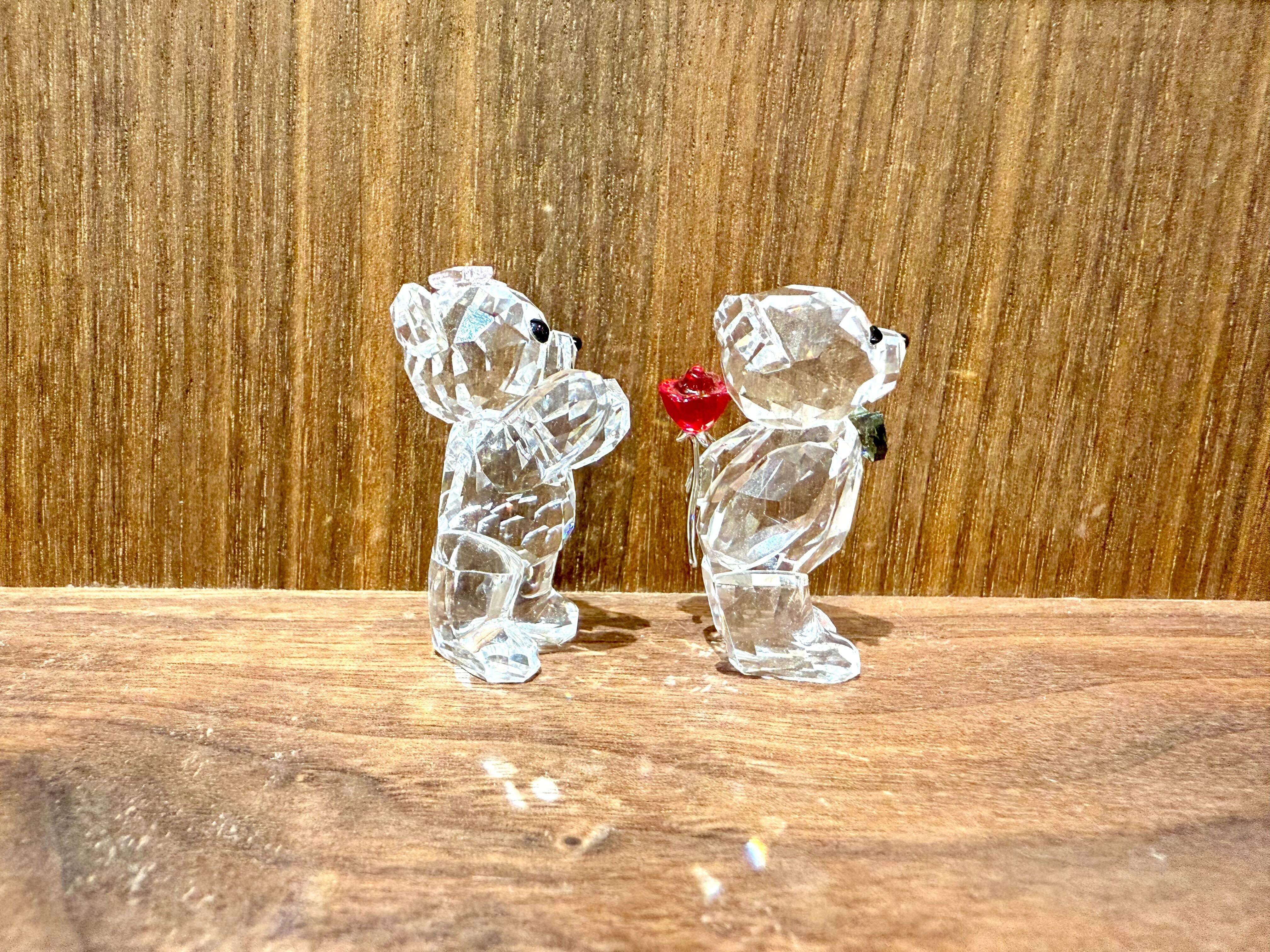 GMIO57◯SWAROVSKI / スワロフスキー krisベア A Lovely Surprise 素敵なサプライズ カップル 置物 クリスタル