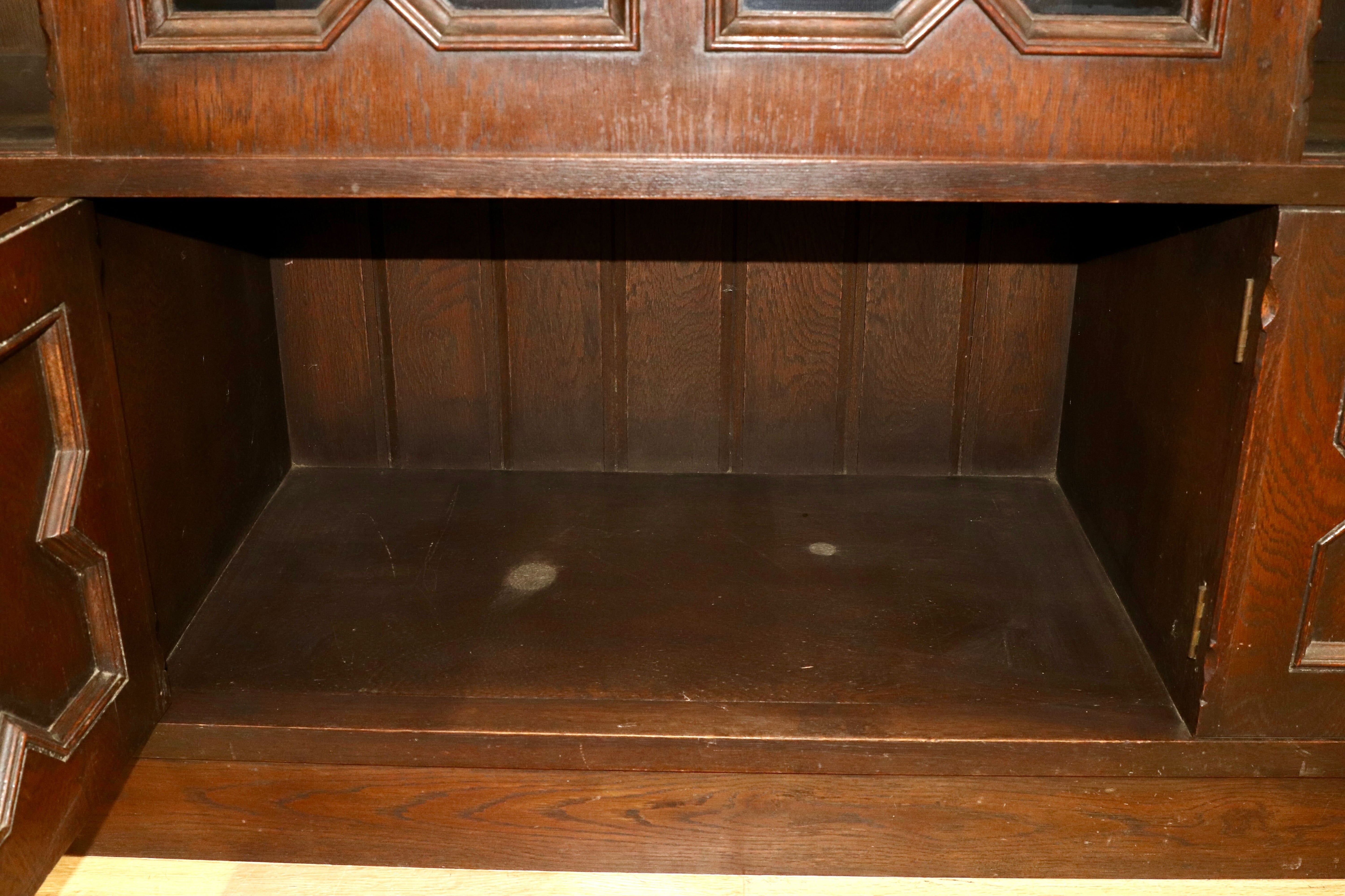 GMGH391○神戸家具 永田良介商店 特注 サイドボード リビングボード クラシック ヴィンテージ アンティーク 楢材 稀少 約100万※発送不可