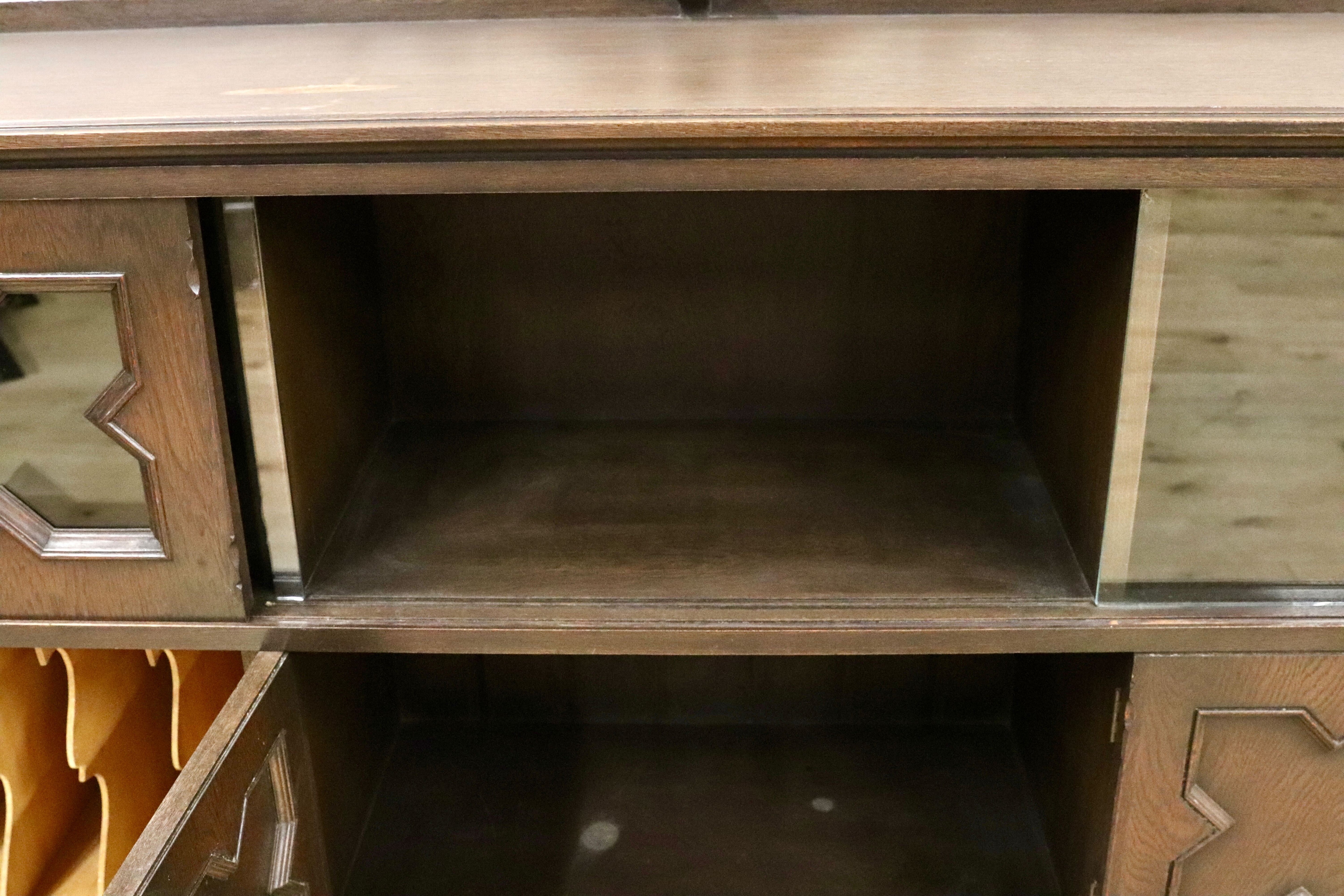 GMGH391○神戸家具 永田良介商店 特注 サイドボード リビングボード クラシック ヴィンテージ アンティーク 楢材 稀少 約100万※発送不可