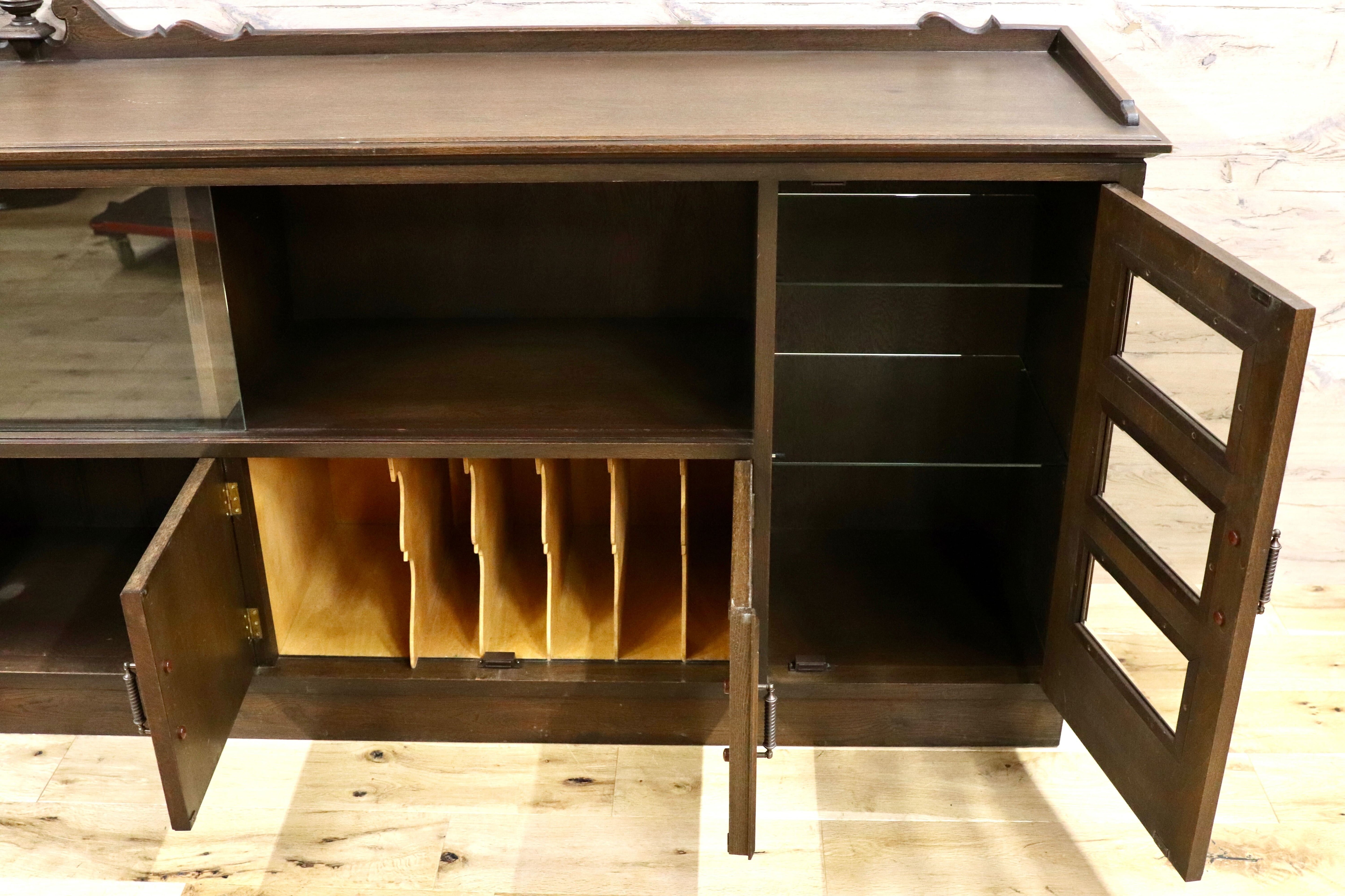 GMGH391○神戸家具 永田良介商店 特注 サイドボード リビングボード クラシック ヴィンテージ アンティーク 楢材 稀少 約100万※発送不可