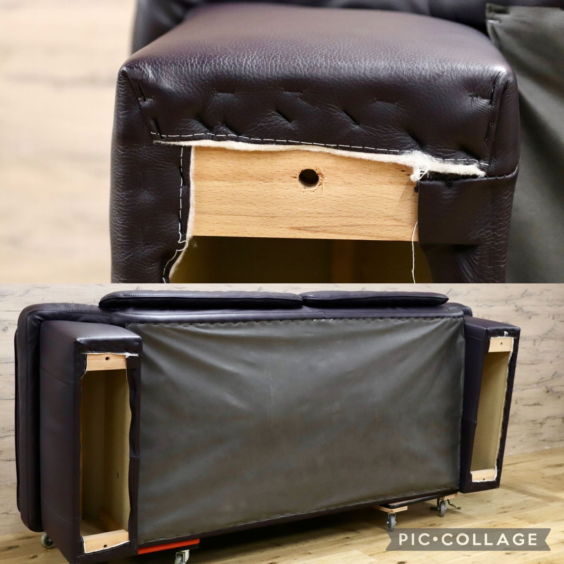 GMIK905C○himolla / ヒモラ パシフィック 3人掛けソファ トリプルソファ 総本革 ダークブラウン ドイツ IDC大塚家具 定価約80万 ※訳あり