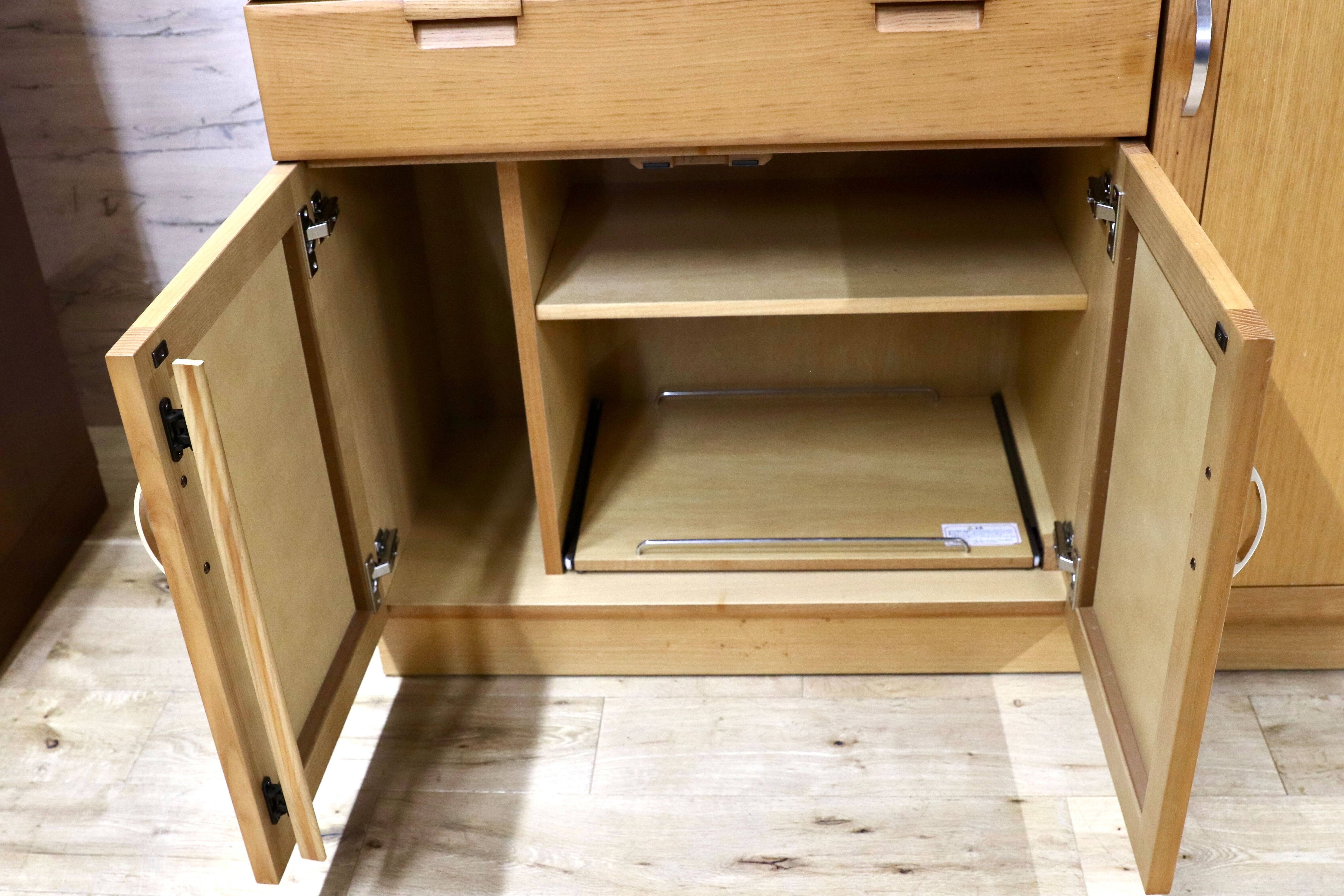 GMIK198○karimoku / カリモク 食器棚 キャビネット 水屋棚 カップボード タモ材 シンプル ナチュラル 国産家具