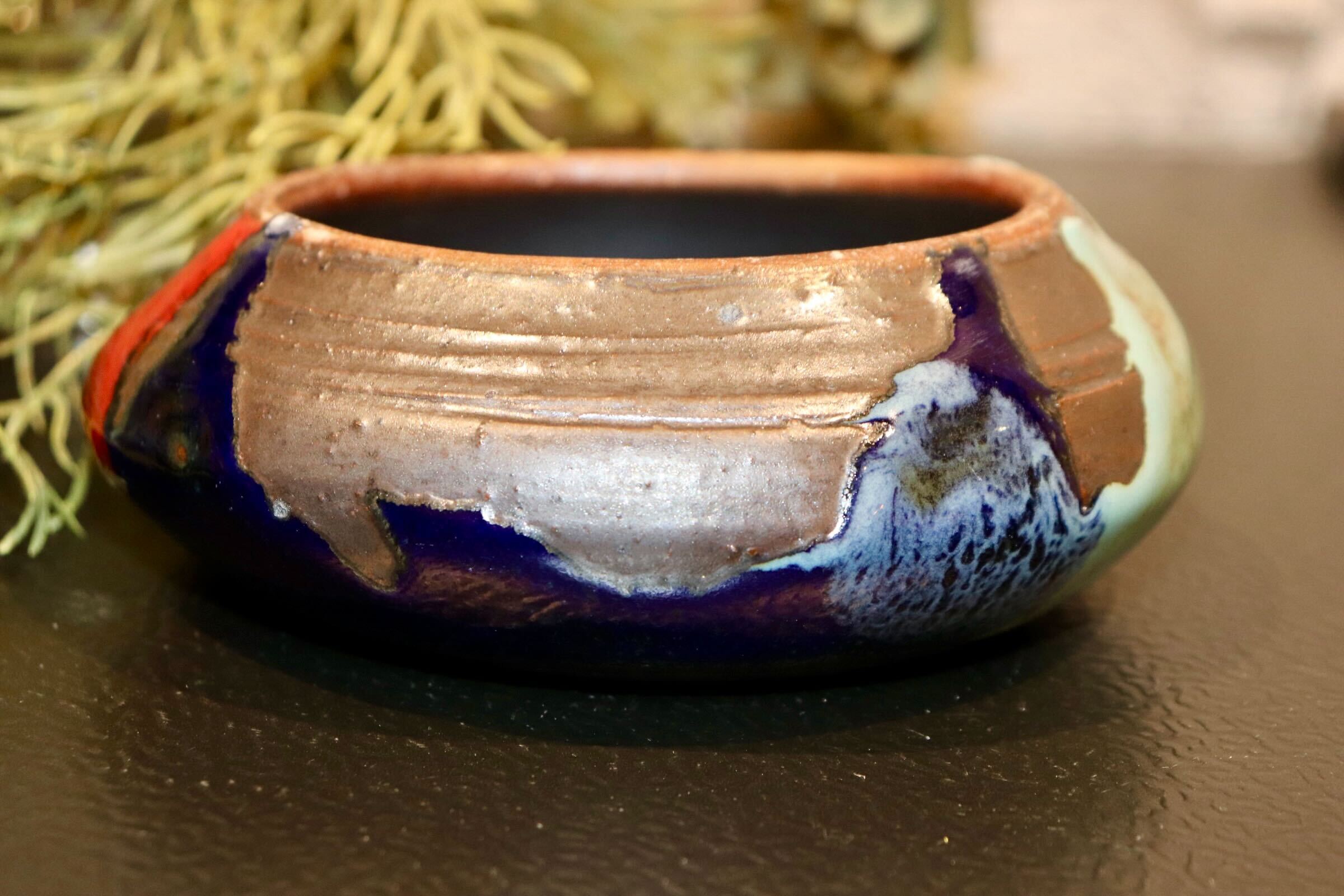 GMIO361◯丹文窯 丹波焼 彩色台皿 陶器 茶器 伝統工芸 丹波篠山 未使用