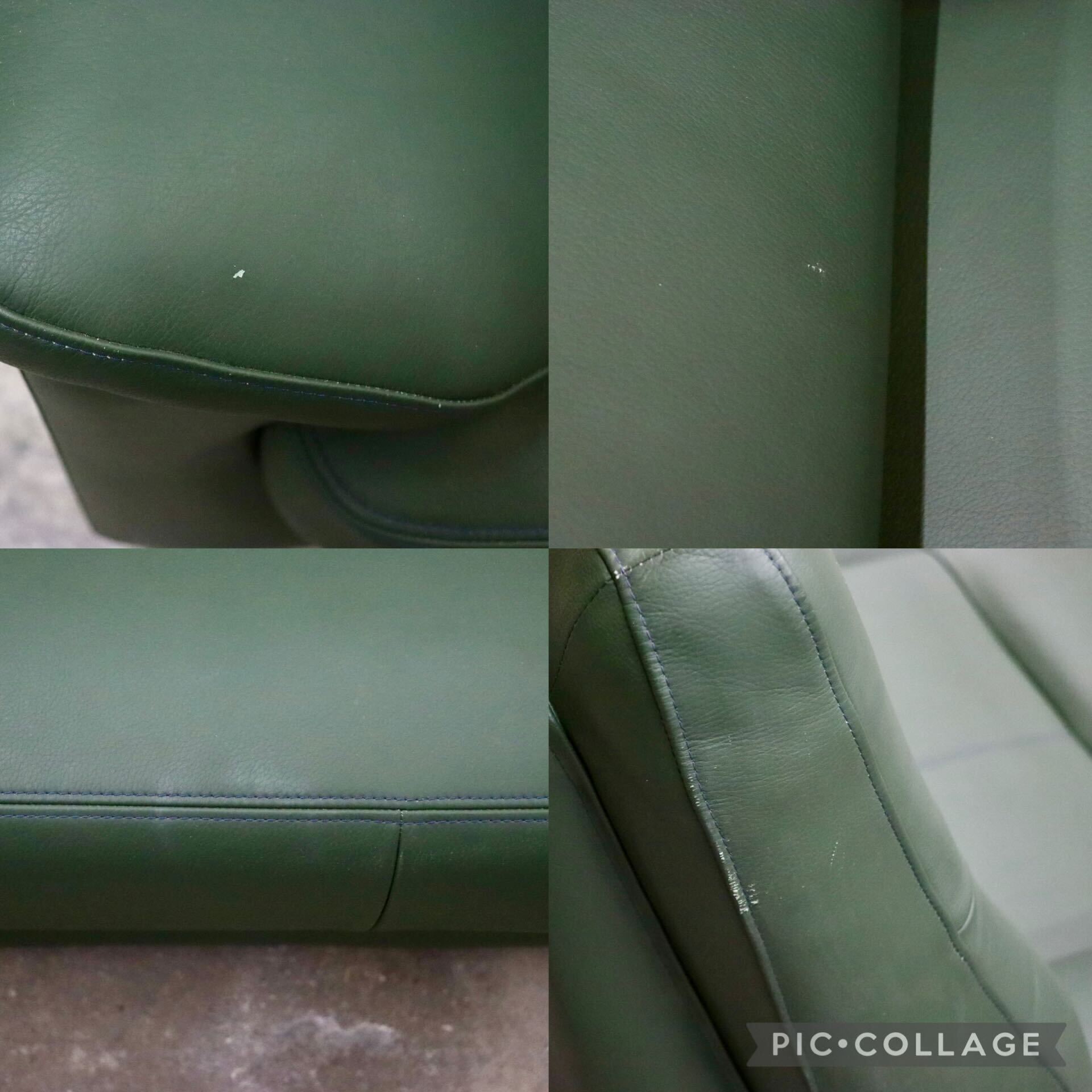 GMIS359A○本革 2人掛けソファ ラブソファ 長椅子 グリーン 応接 ハイバック シンプル モダン 検)カリモク 浜本工芸