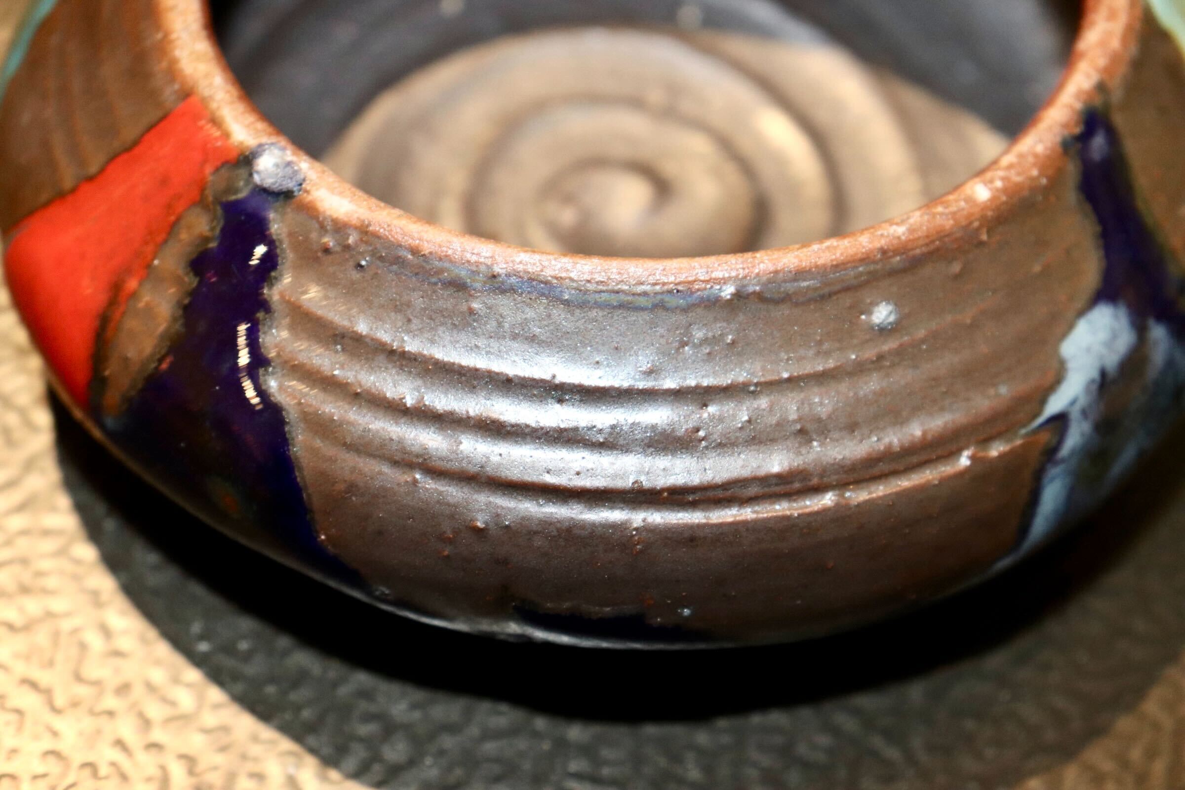 GMIO361◯丹文窯 丹波焼 彩色台皿 陶器 茶器 伝統工芸 丹波篠山 未使用