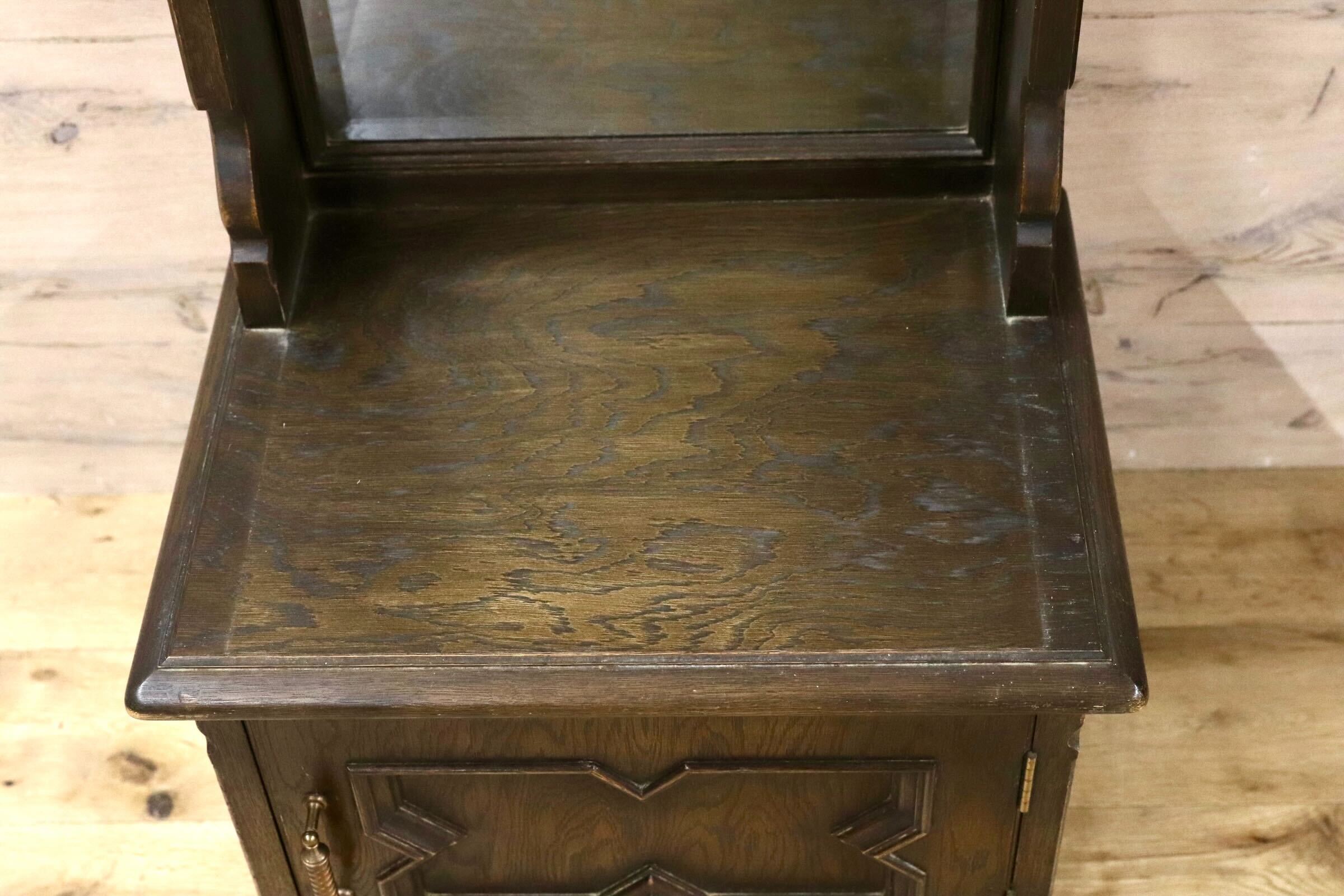 GMIK822○永田良介商店 ドレッサー 鏡台 和家具 和製アンティーク 昭和レトロ 楢材 民芸 クラシック カントリー 稀少