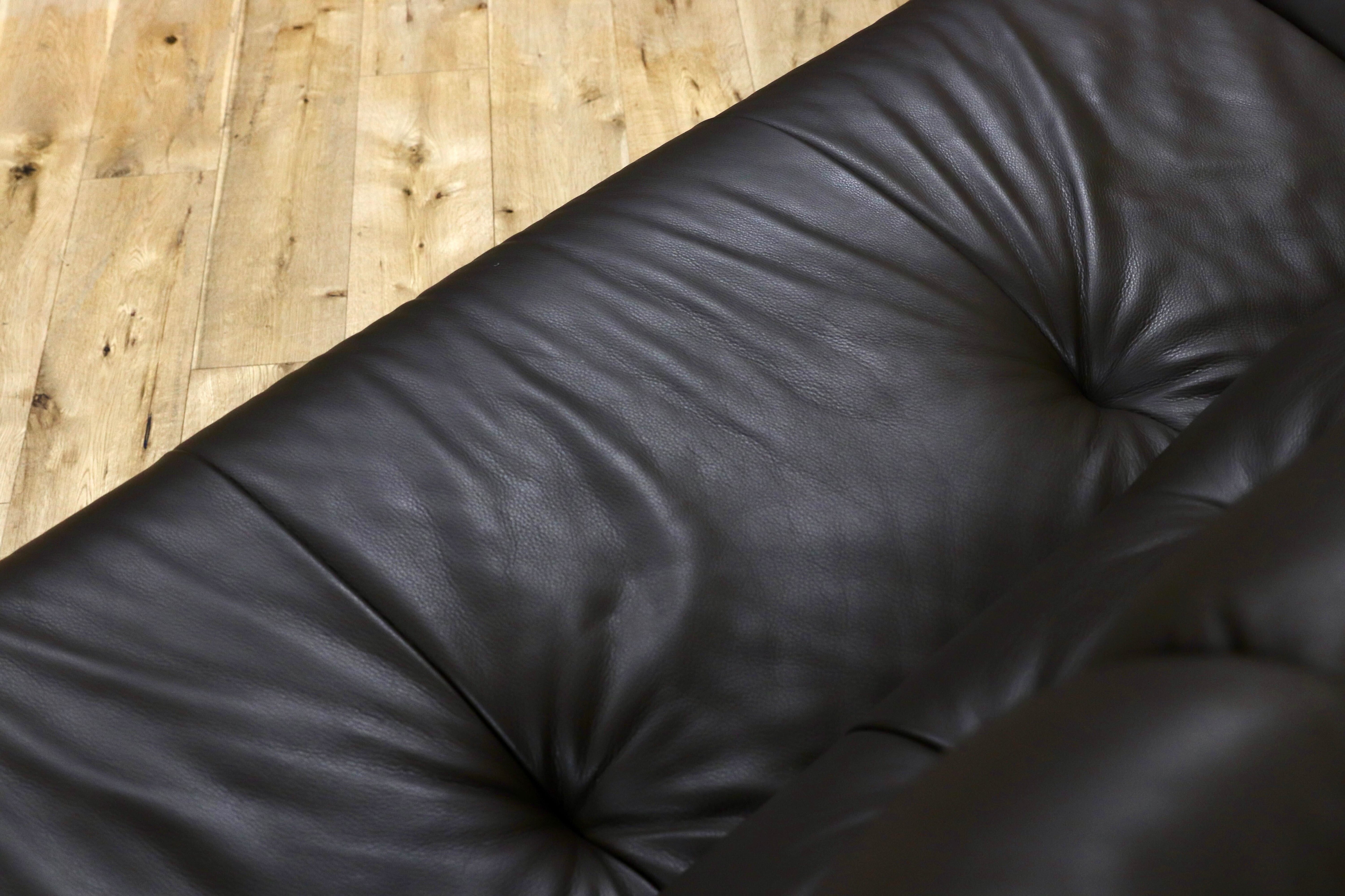 GMHS521○karimoku / カリモク 3人掛けソファ トリプルソファ 長椅子 本革 グレー 国産家具 約33万