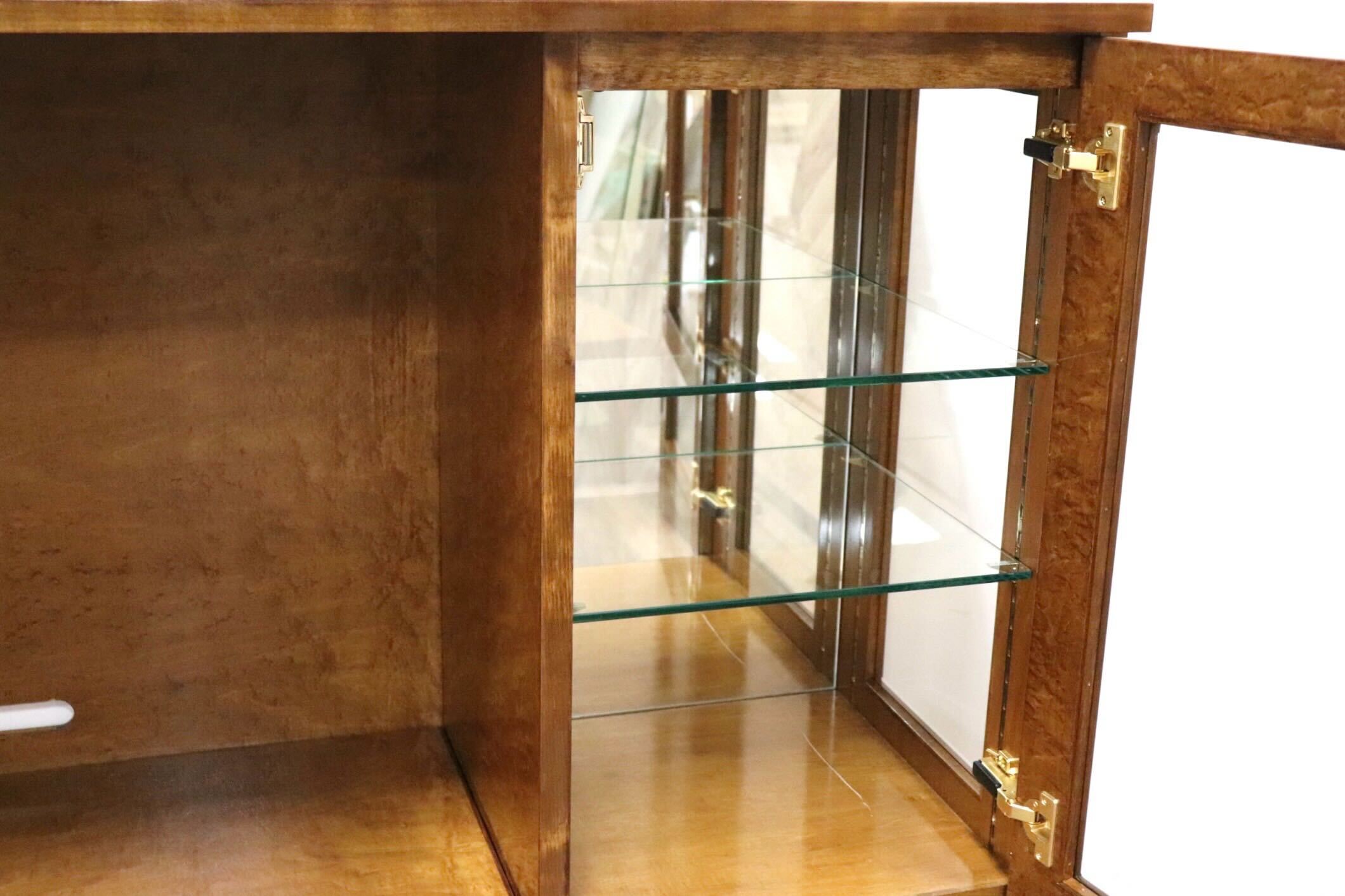 GMGN200○IDC大塚家具 SPLENDER スプレンダー バーズアイメープル TVボード 飾り棚 リビングボード キュリオ 定価約120万