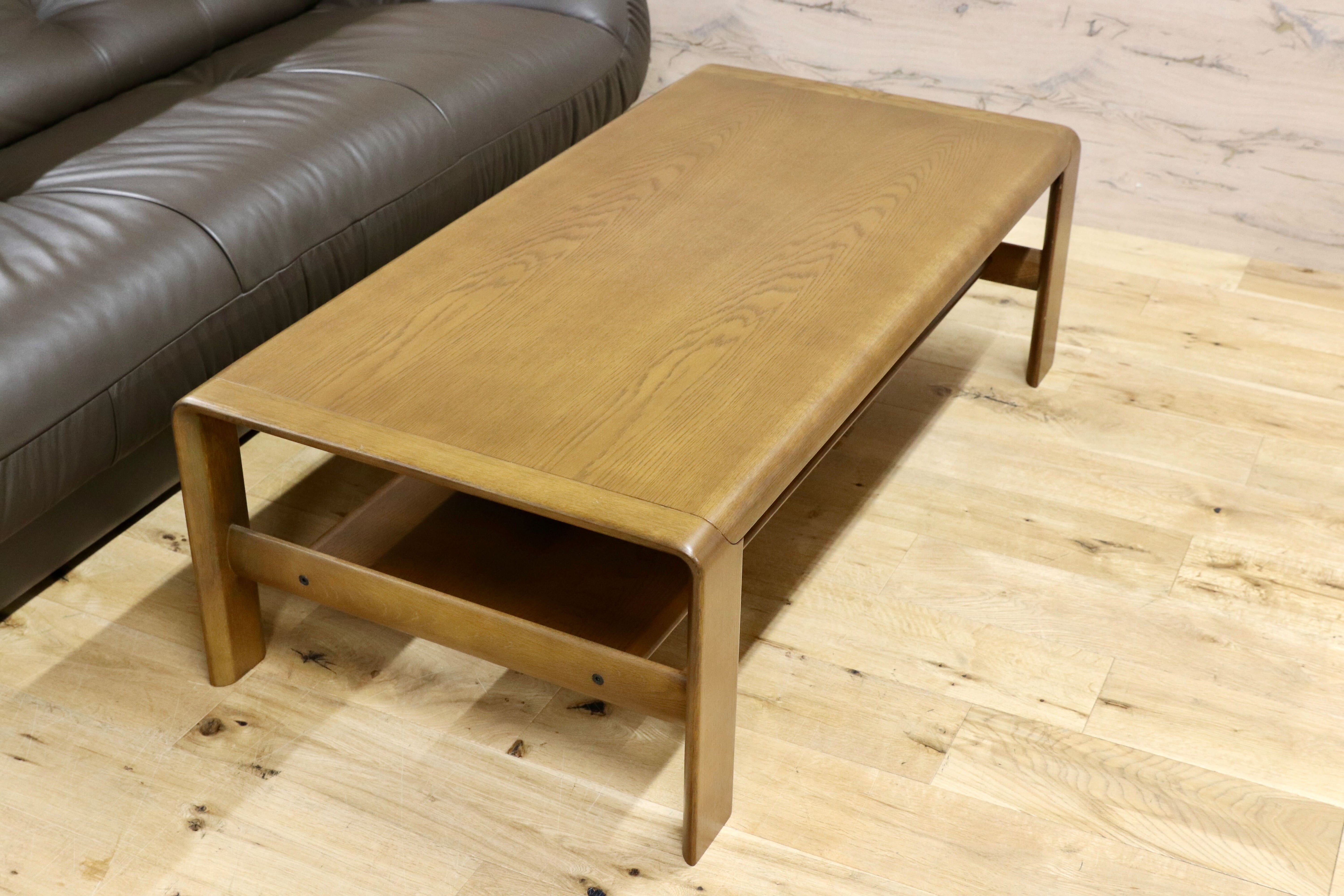 GMHS521○karimoku / カリモク センターテーブル リビングテーブル 応接机 ローテーブル オーク ブラウン 国産家具 レトロ カントリー