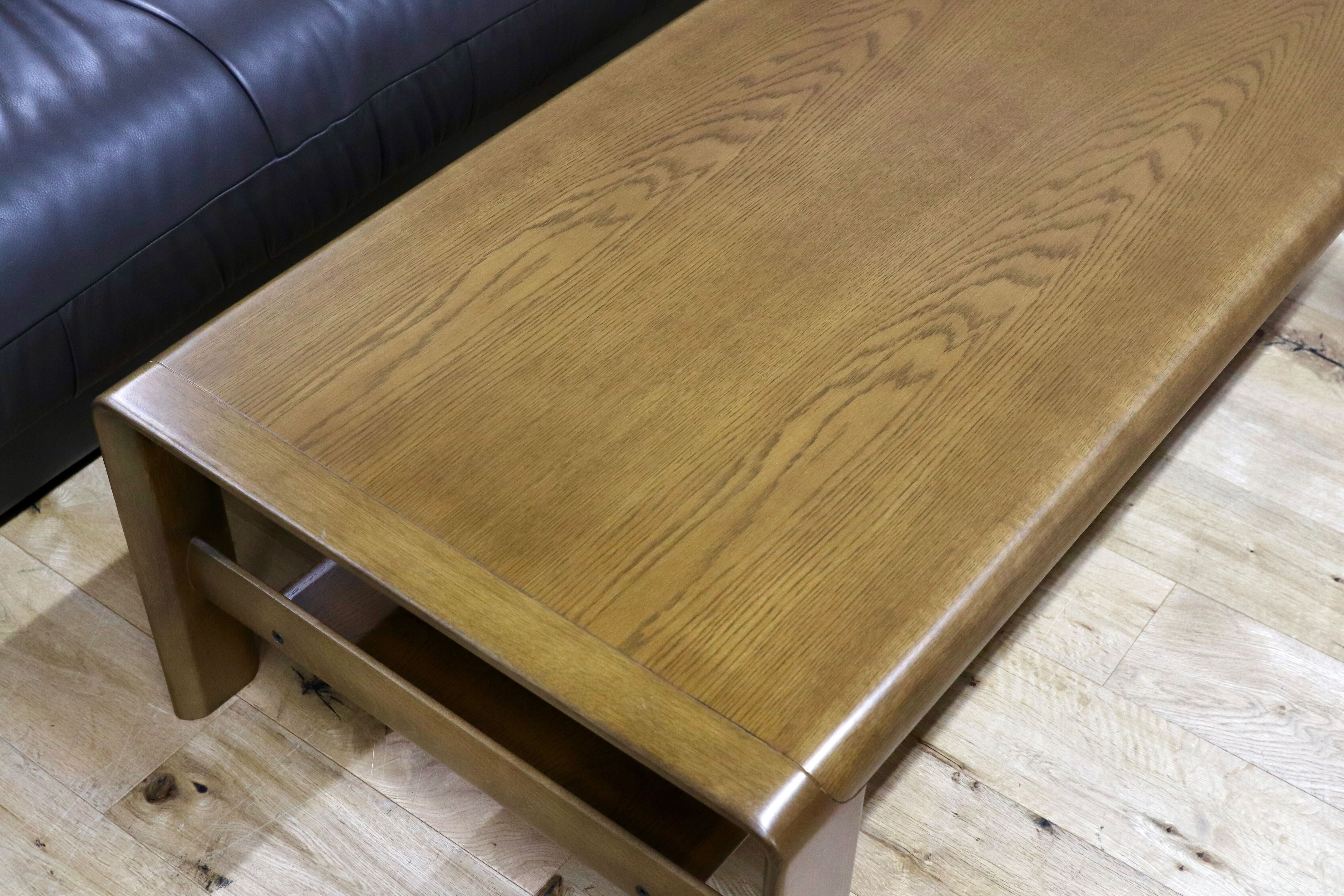 GMHS521○karimoku / カリモク センターテーブル リビングテーブル 応接机 ローテーブル オーク ブラウン 国産家具 レトロ カントリー