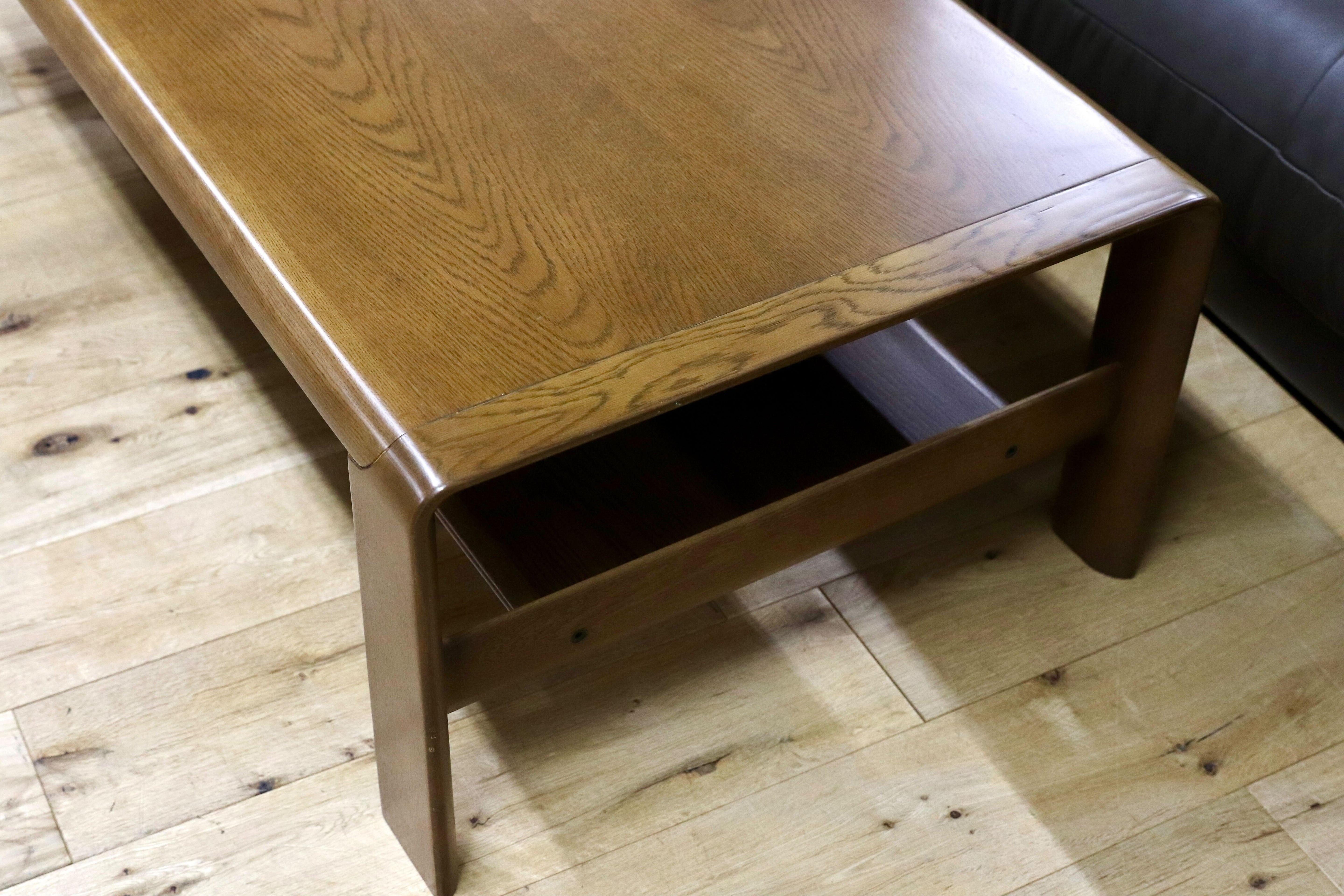GMHS521○karimoku / カリモク センターテーブル リビングテーブル 応接机 ローテーブル オーク ブラウン 国産家具 レトロ カントリー